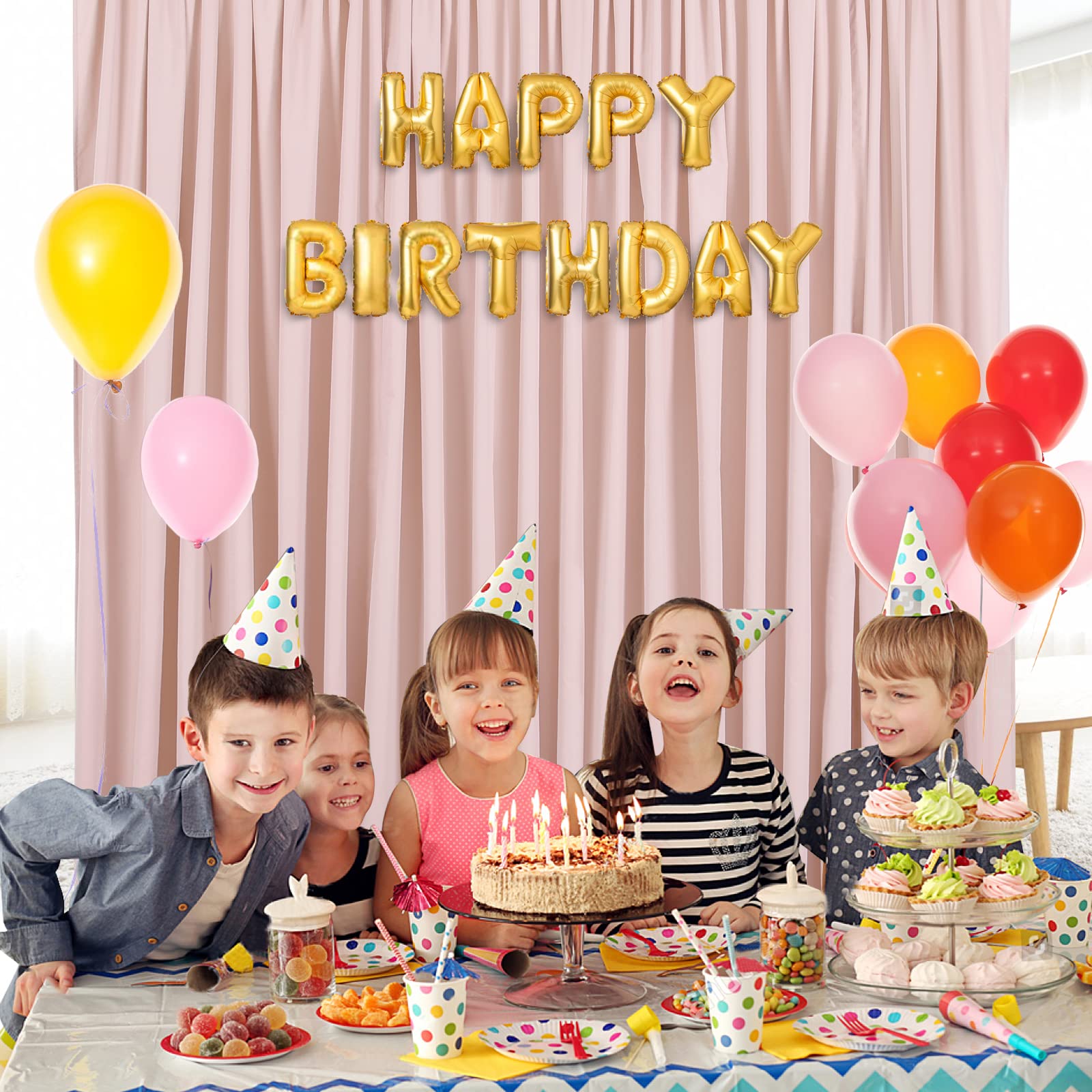 Dusty Rose Polyester Backdrop Curtains 2 Panels 5Ft X 10Ft Photo Shoot Background Drapes For Wedding Party Bridal Shower Engagem