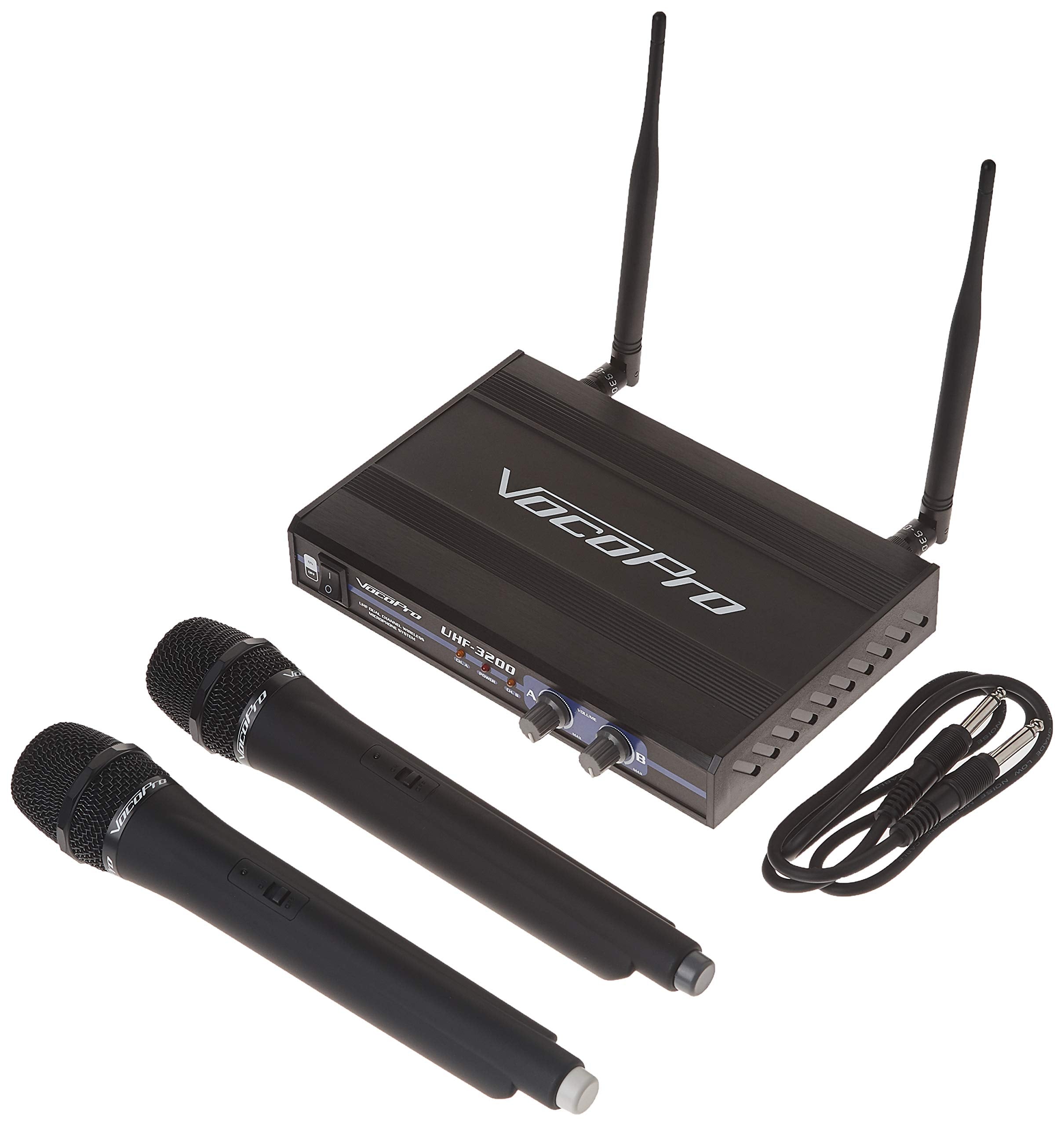 VocoPro - (UHF-3200-10) UHF-Dual Channel Wireless Microphone System, UHF-3200-10(9M,9N)