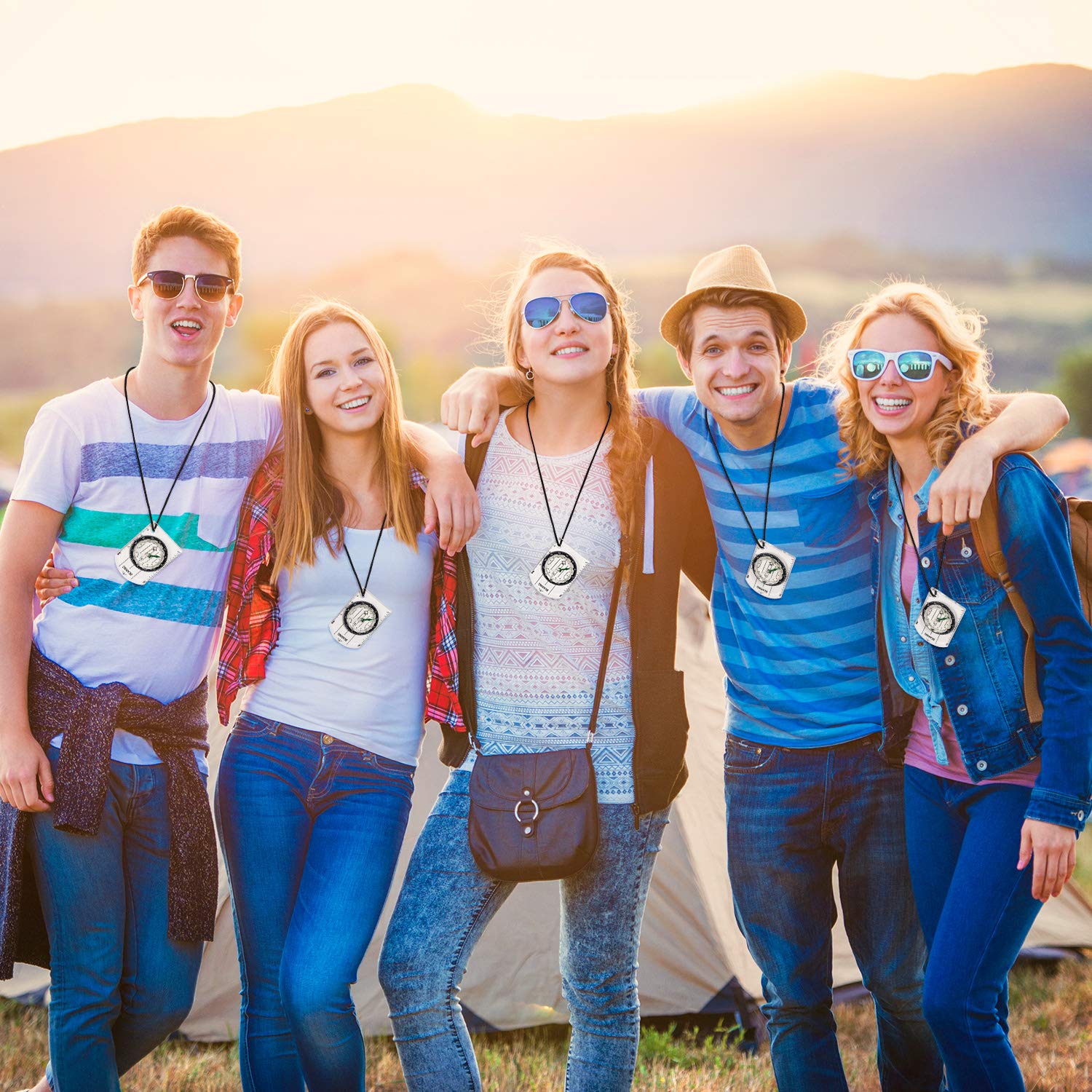 Bbto 9 Pieces Orienteering Compass Hiking Backpacking Camping Compass Map Reading Outdoor Waterproof Tool For Scout Kids Women