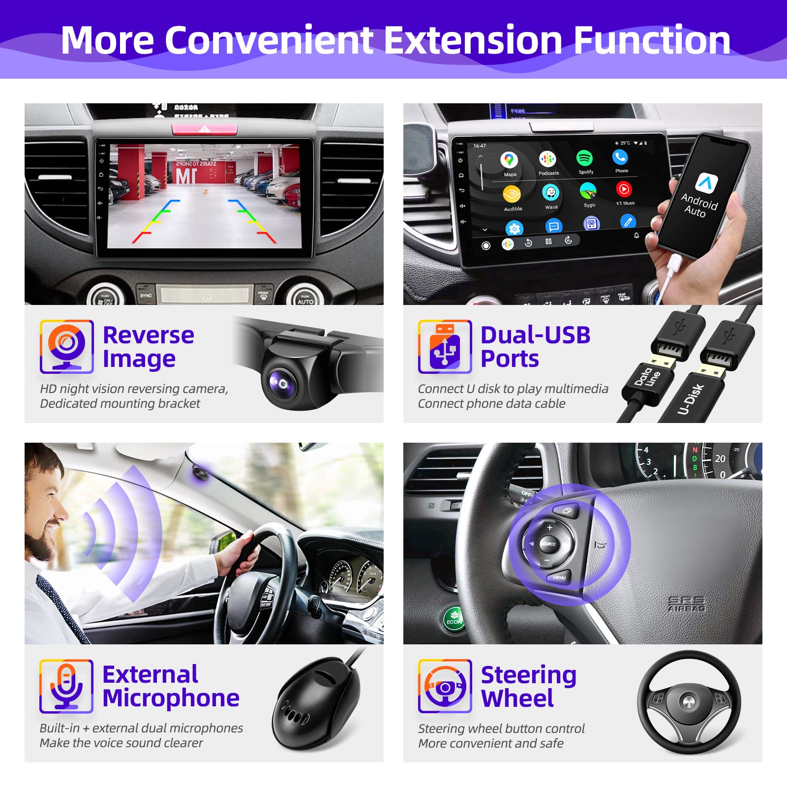 Cgogc Android Car Radio Updated Compatible With Wireless Carplay Android Auto For Honda Crv 2012-2016 8Core 1280X720 Ips Touchsc