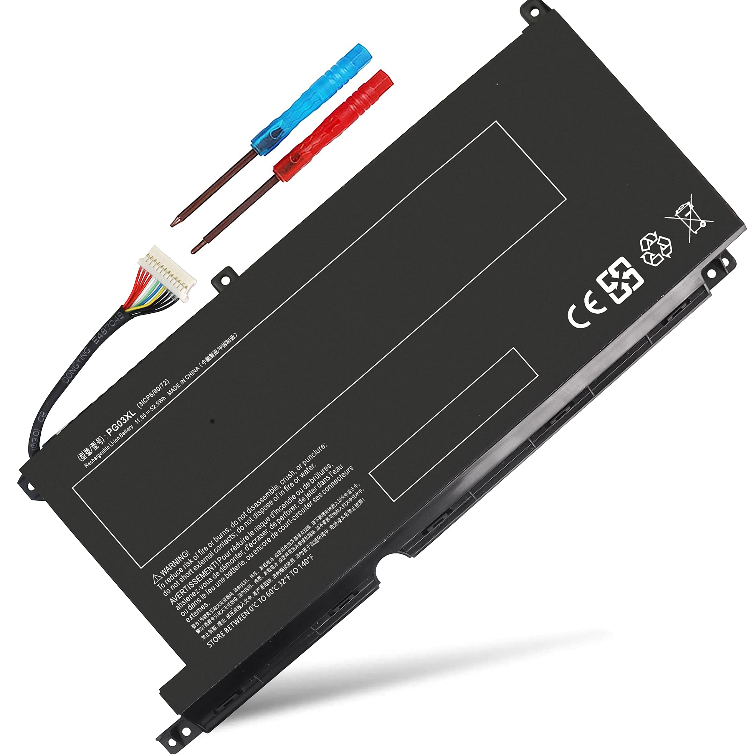 52.5Wh 11.55V Pg03Xl Battery I48495 005 For Hp Pavilion Gaming 15 Dk Dk0020Tx Dk0125Tx Dk0132Tx Dk0133Tx Dk0135Tx Dk0138Tx Dk013