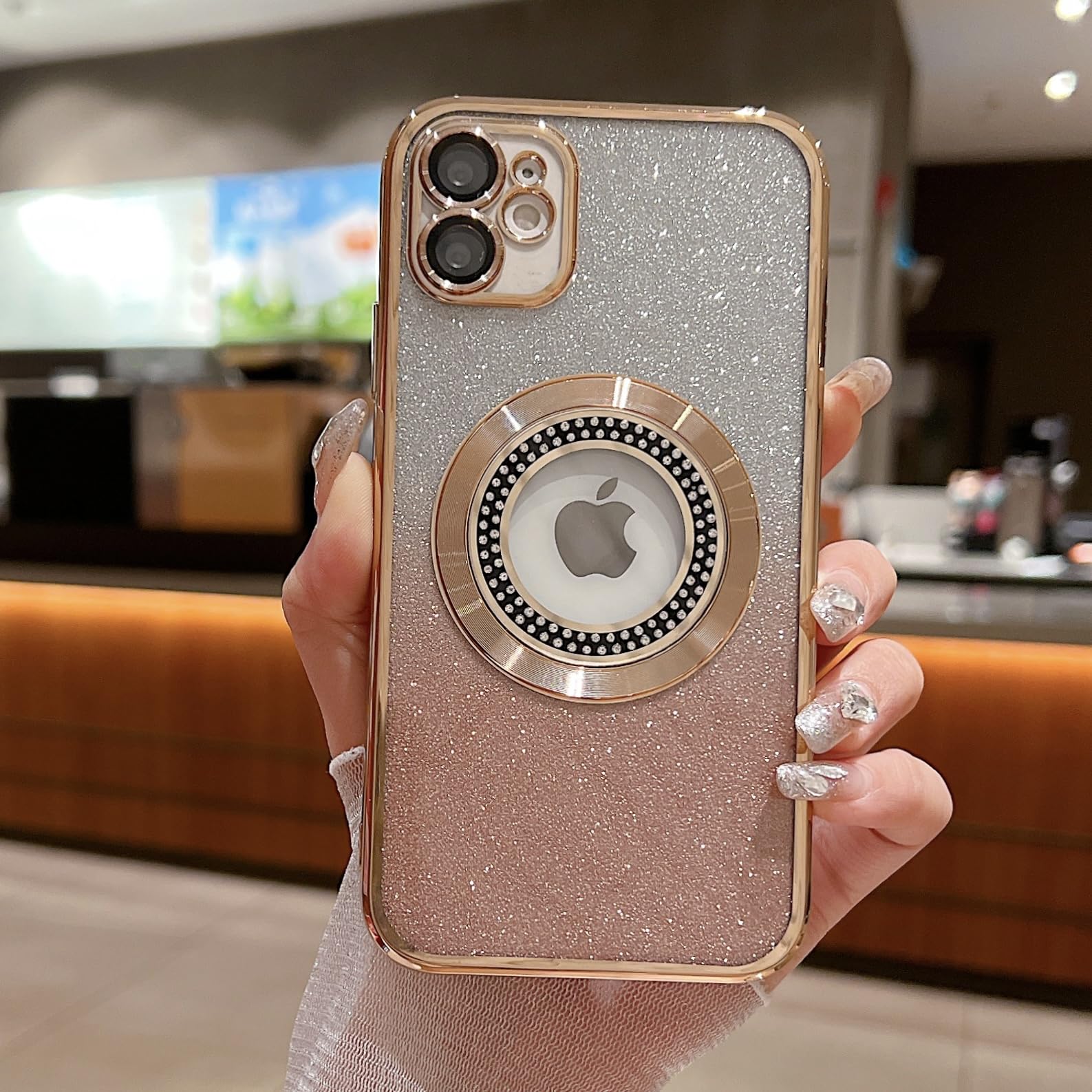 Misscase For Iphone 12 Magnetic Glitter Case Compatible With Magsafe,Full Protection Slim Shockproof Anti Scratch Case With Came