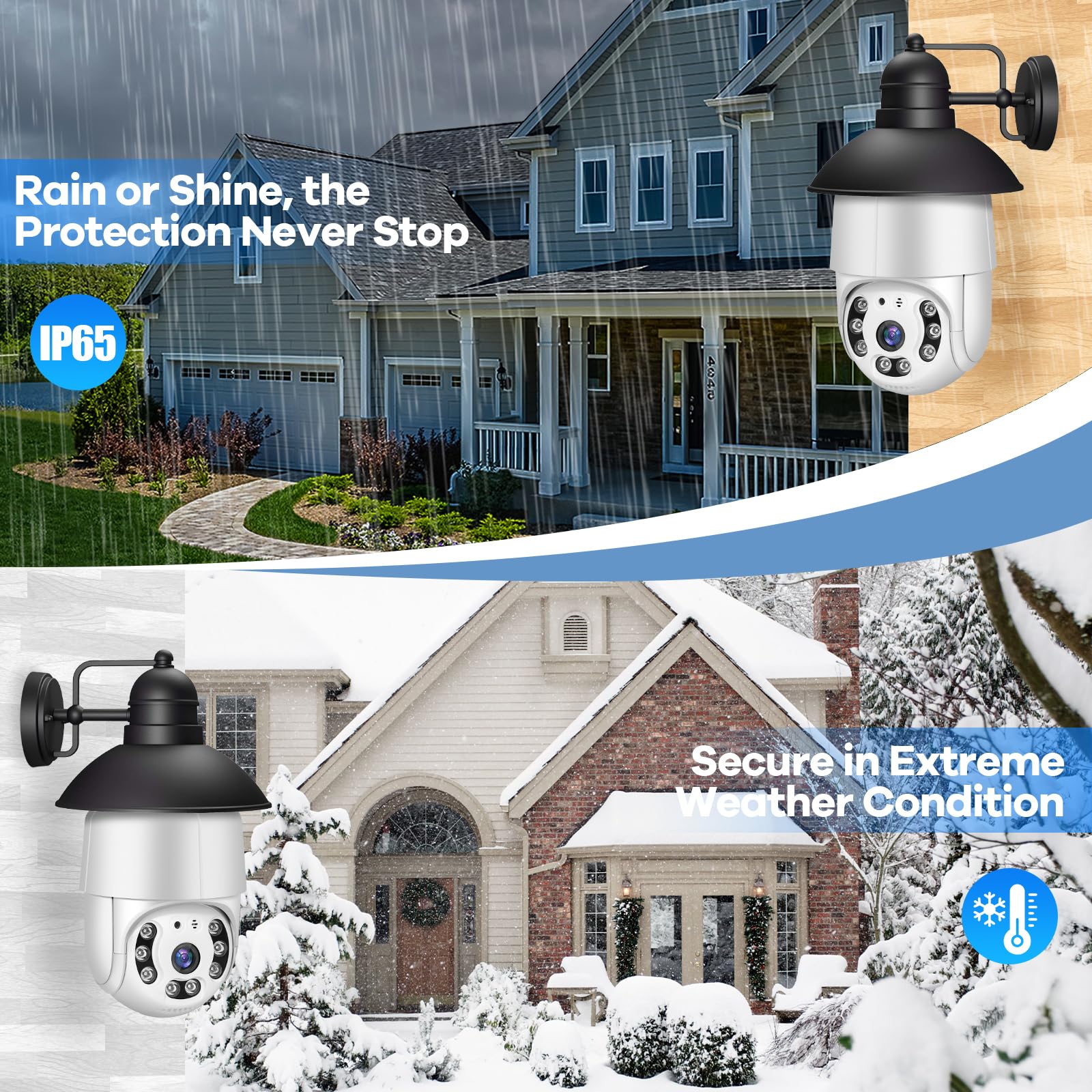 Ojr 2K Hd Light Bulb Security Camera Waterproof, 5G/2.4G Wireless Wifi Security Cam With Color Night Vision, Human Motion Detect