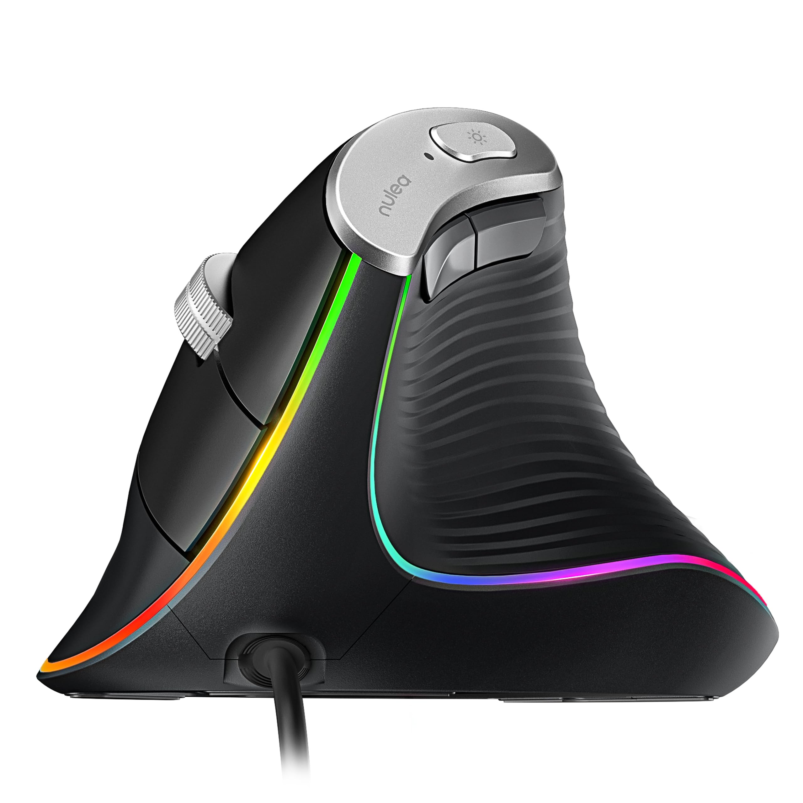 Nulea M504 Wired Vertical Mouse, Usb Optical Ergonomic Mouse Wired With 4 Adjustable Dpi, 11 Rgb Backlight Modes, Compatible For