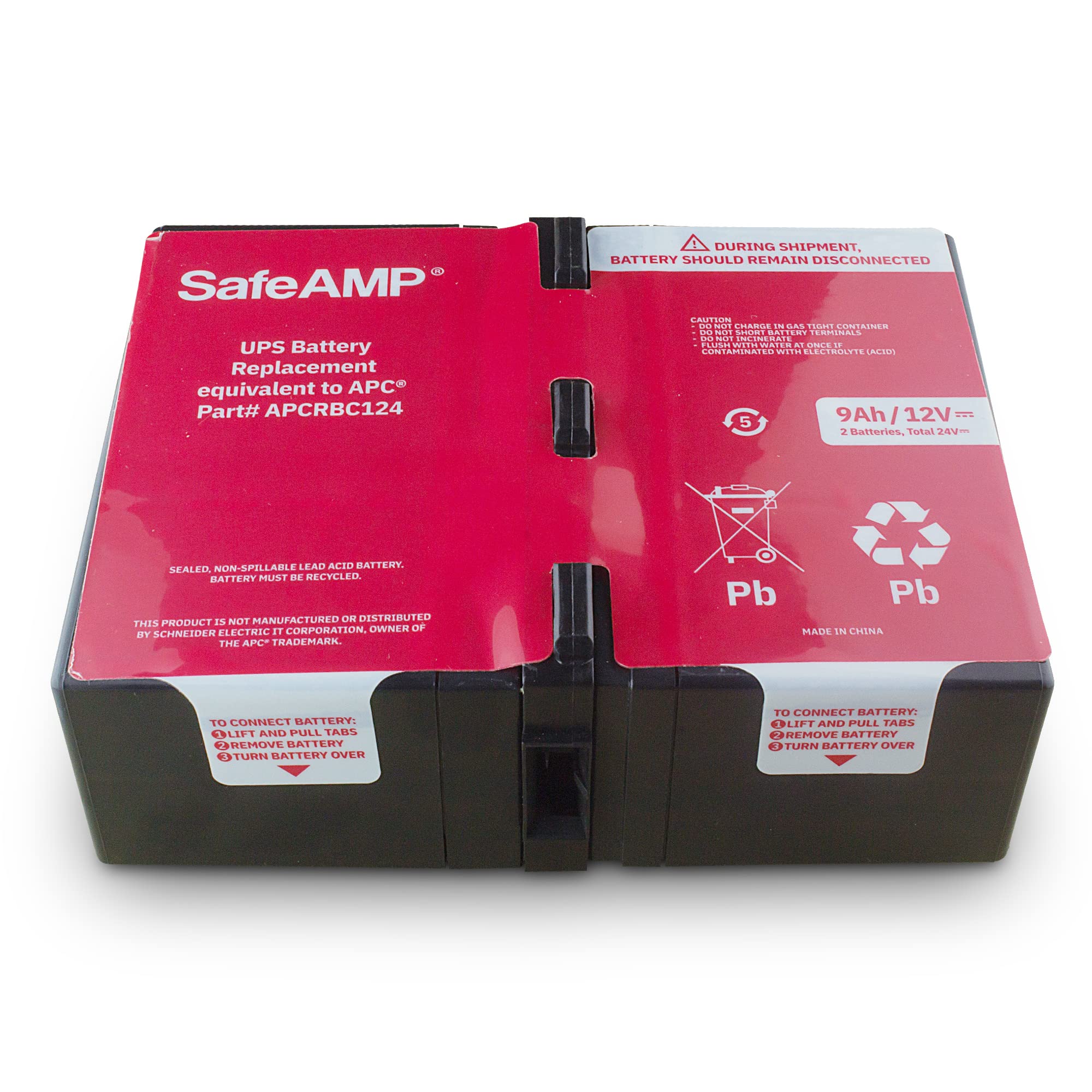 Safeamp Ups 9Ah, 24Vdc Vrla Battery Replacement Apcrbc124 Compatible With Apc Ups Models Br1000G, Bx1350M, Bn1350G, Bx1000G, Bx1