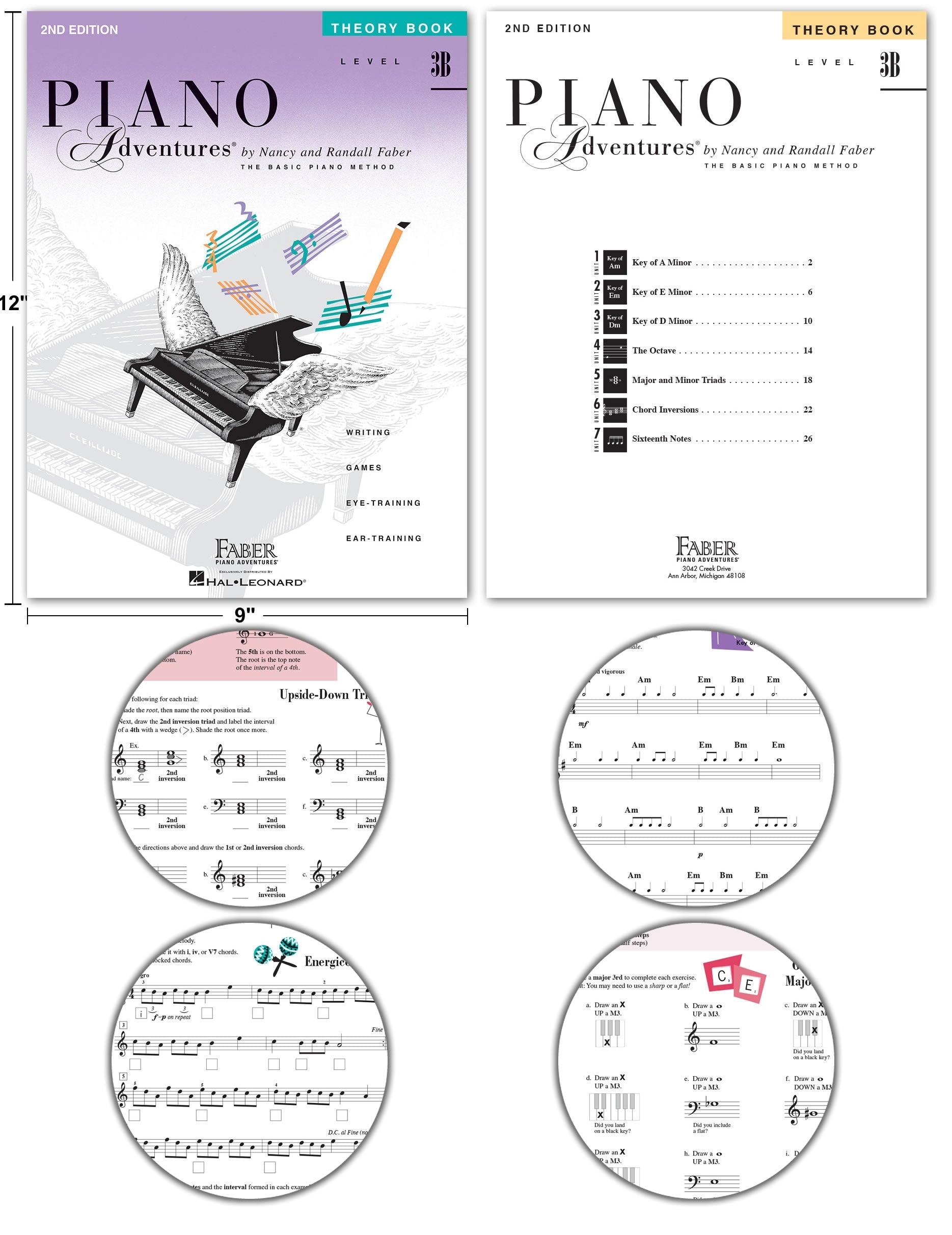 Piano Adventures Level 3B Learning Set By Nancy Faber - Lesson, Theory, Performance, Technique & Artistry Books & Juliet Music P