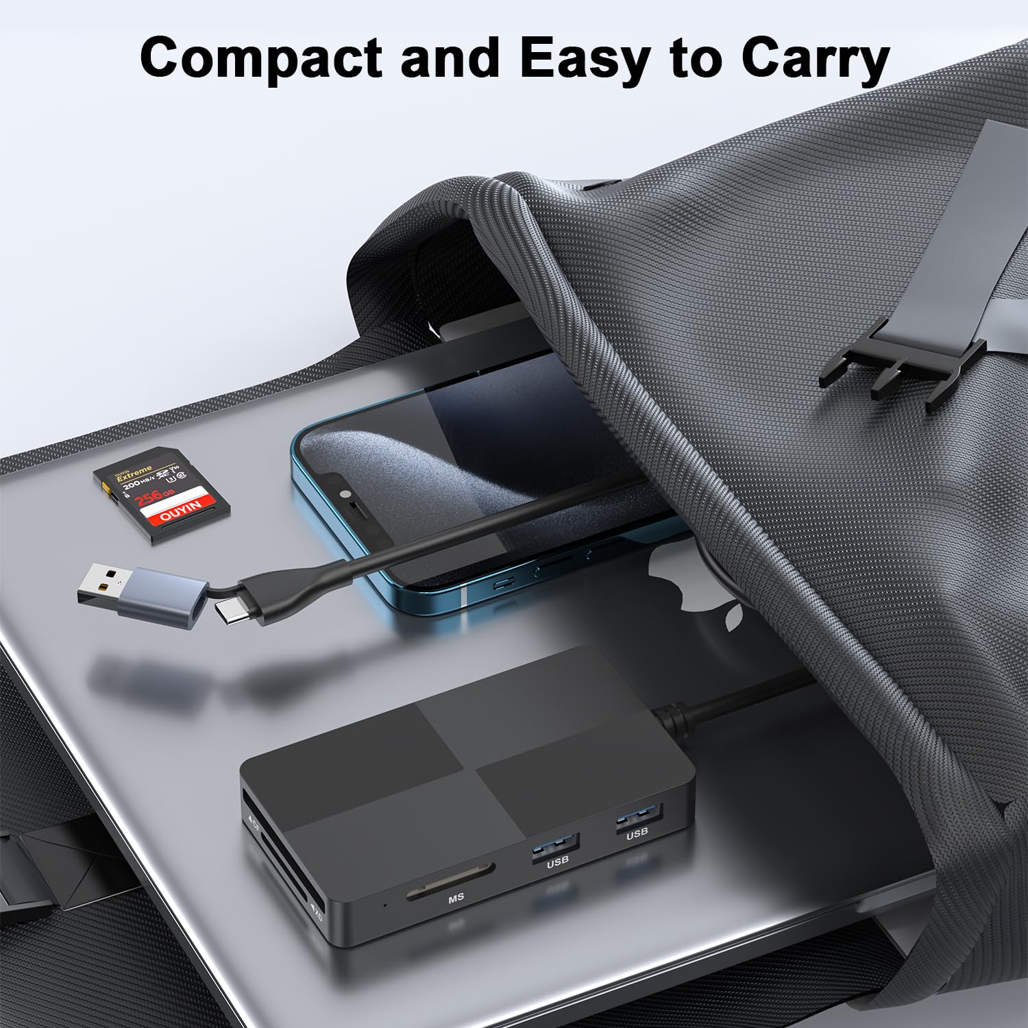 Usb C Usb 3.0 Multi Card Reader For Sd/Tf/Xd/Cf/Ms, 8 In 1 Memory Card Reader/Adapter/Hub For Windows, Mac, Android, Iphone 15