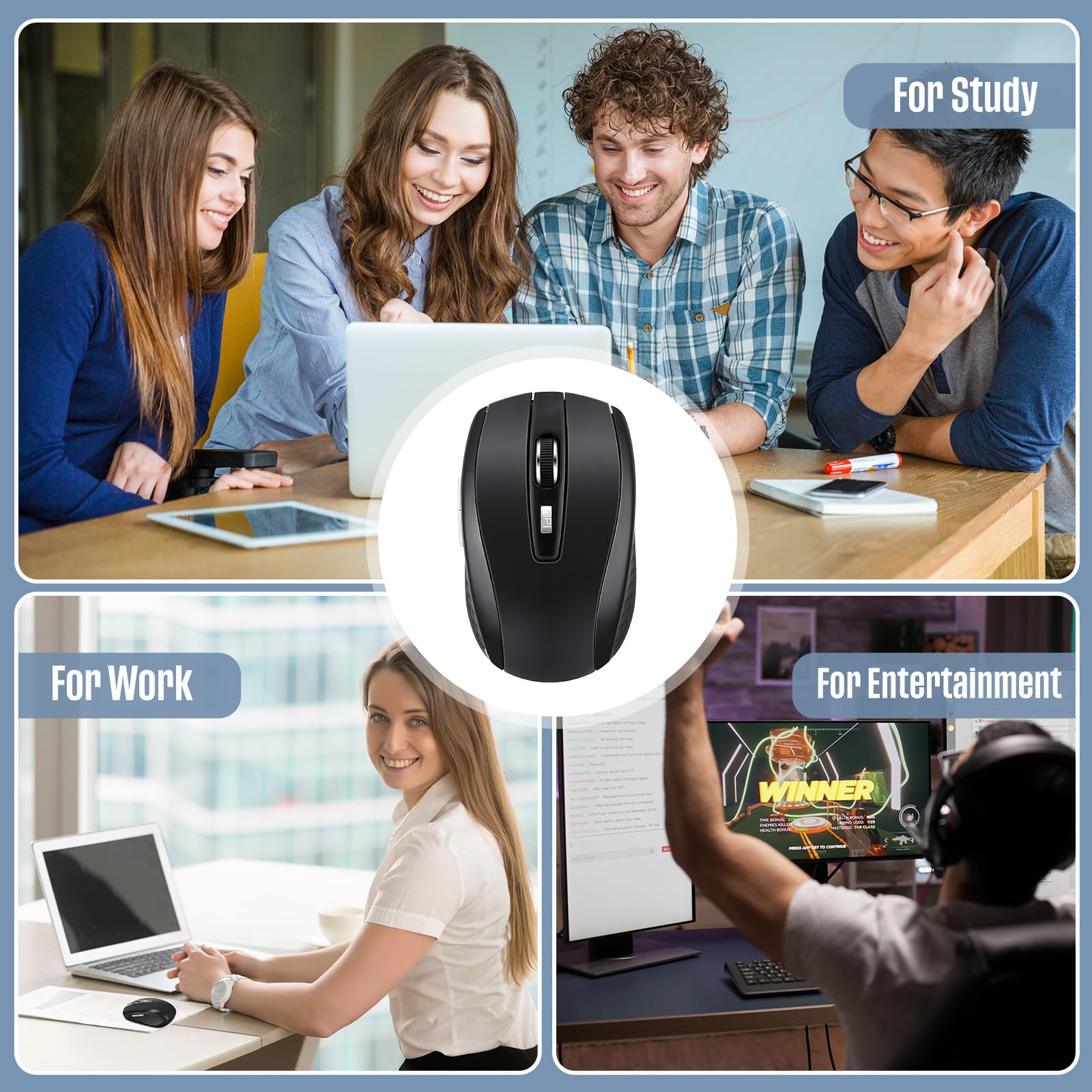 Macarrie 8 Pack Wireless Mouse For Laptop 1200Dpi Wireless Computer Mouse With 6 Buttons Wireless Mouse Bulk Included Wireless U