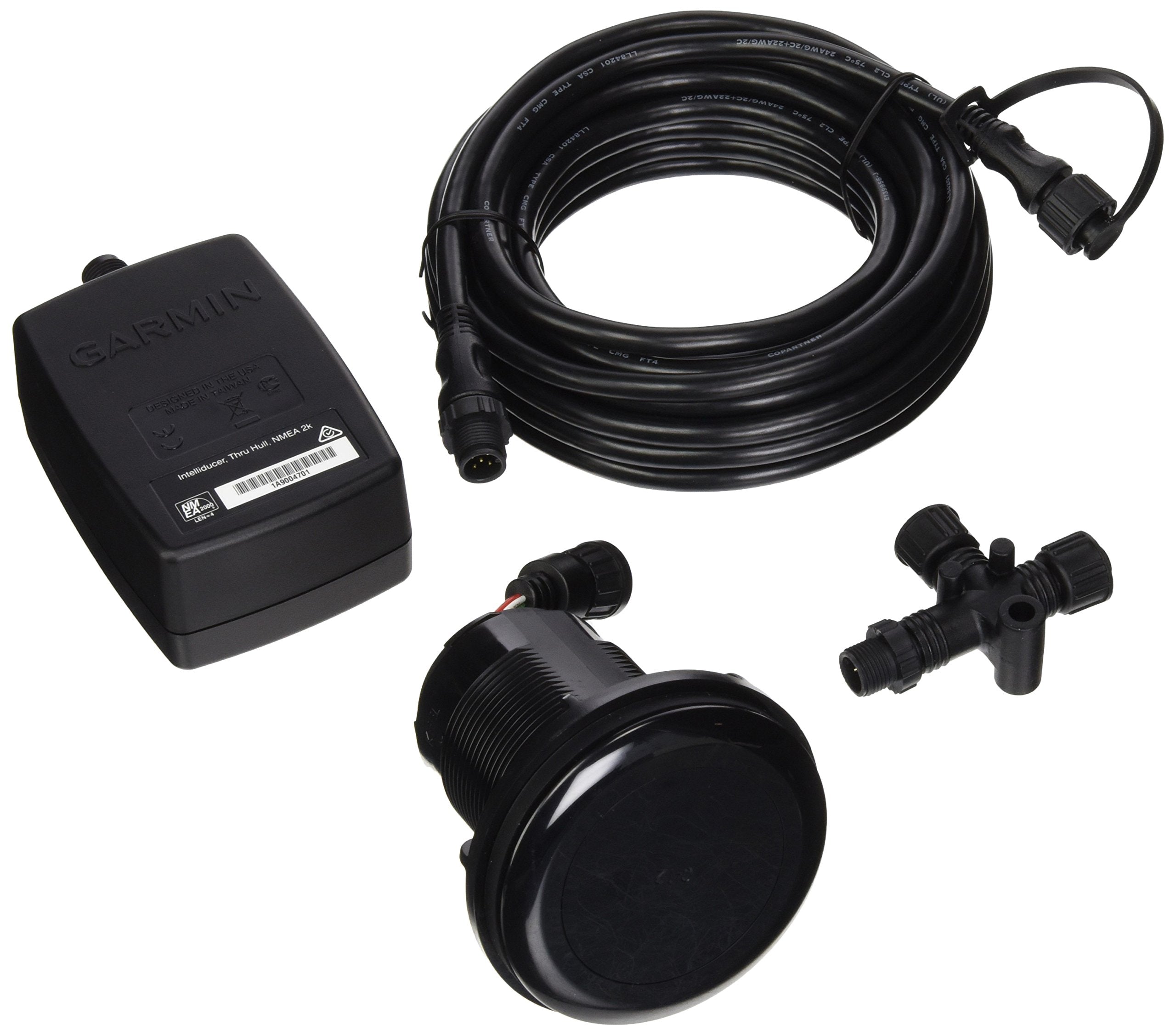 Garmin Intelliducer, Thru Hull, Depth, Temp, 0 12Deg Deadrise, 20Ft, Nmea 2000