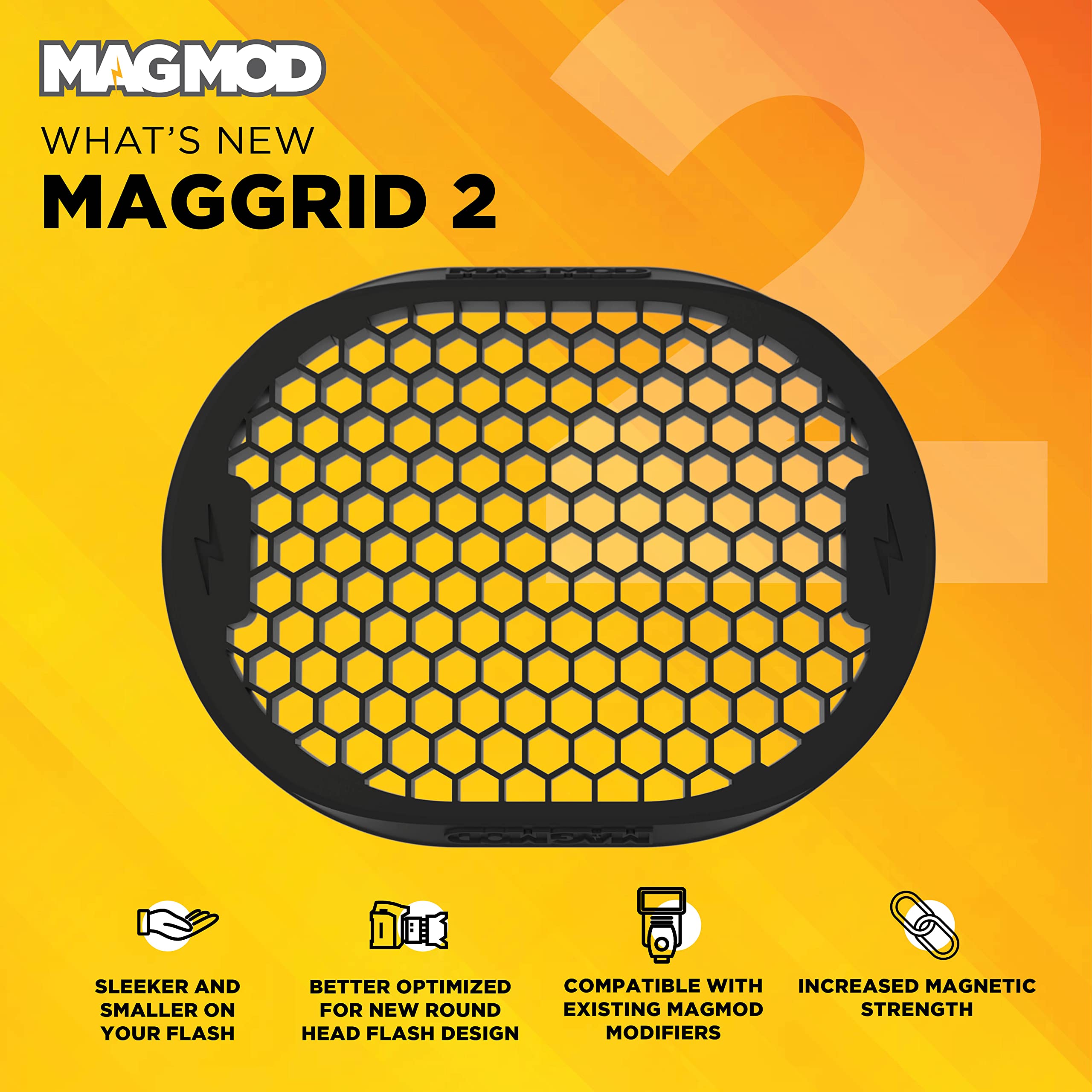Maggrid 2 Light Modifier By Magmod | Photography Lighting Flash Modifier | Magnetic Light Modifier Attachment | New And Improved