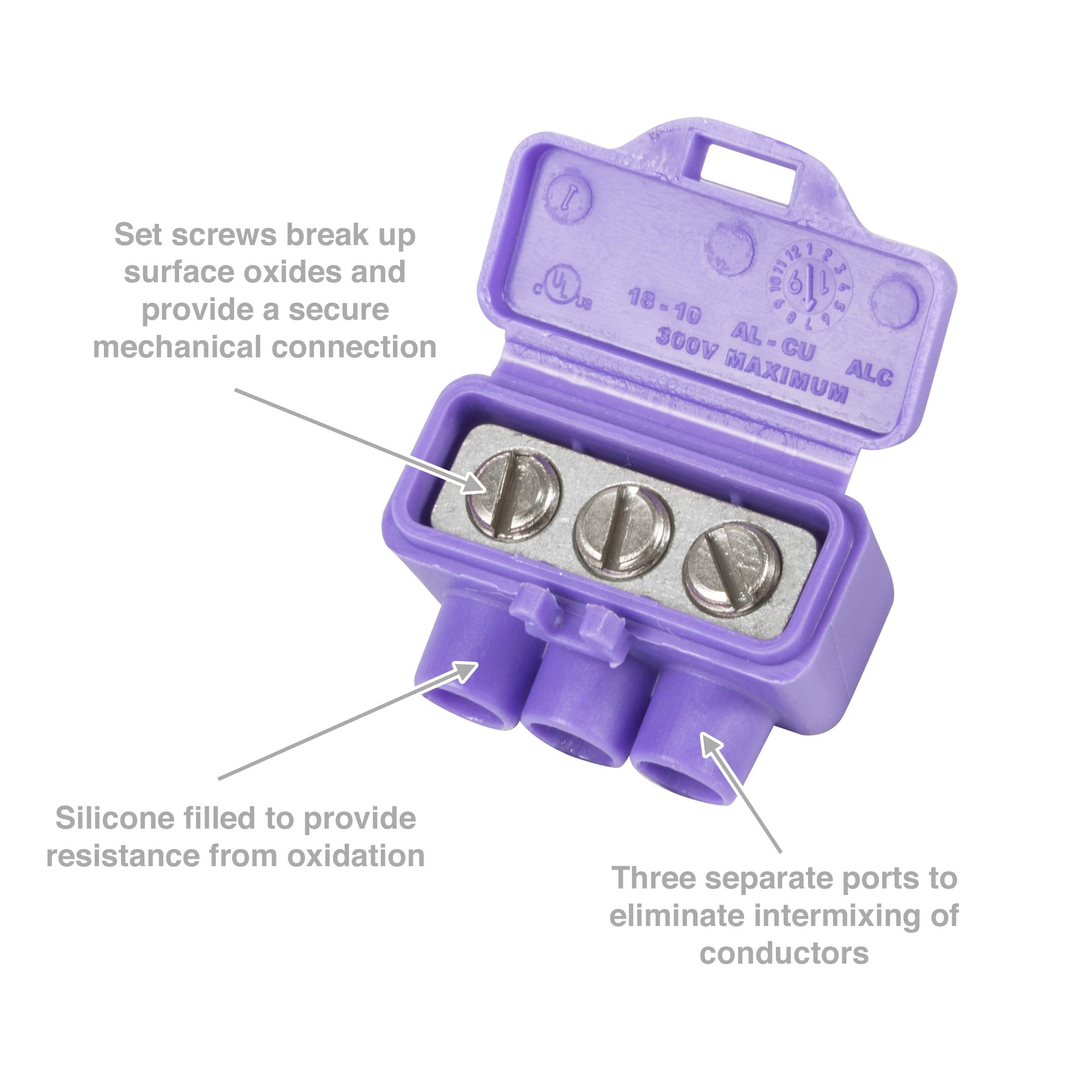 King Innovation 95145 Alumiconn Wire Connector, 1000 Pk, Purple, Count
