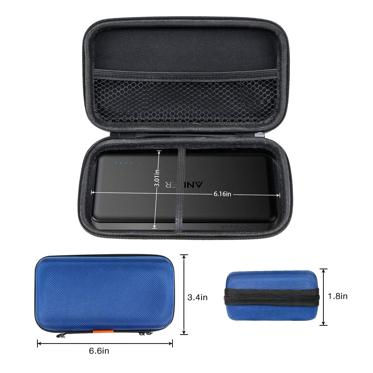 Glcon 3 Colors Hard Eva Protective Case Portable Storage Case For Charging Cable, Power Bank, Hard Drive, Cell Phone, External B