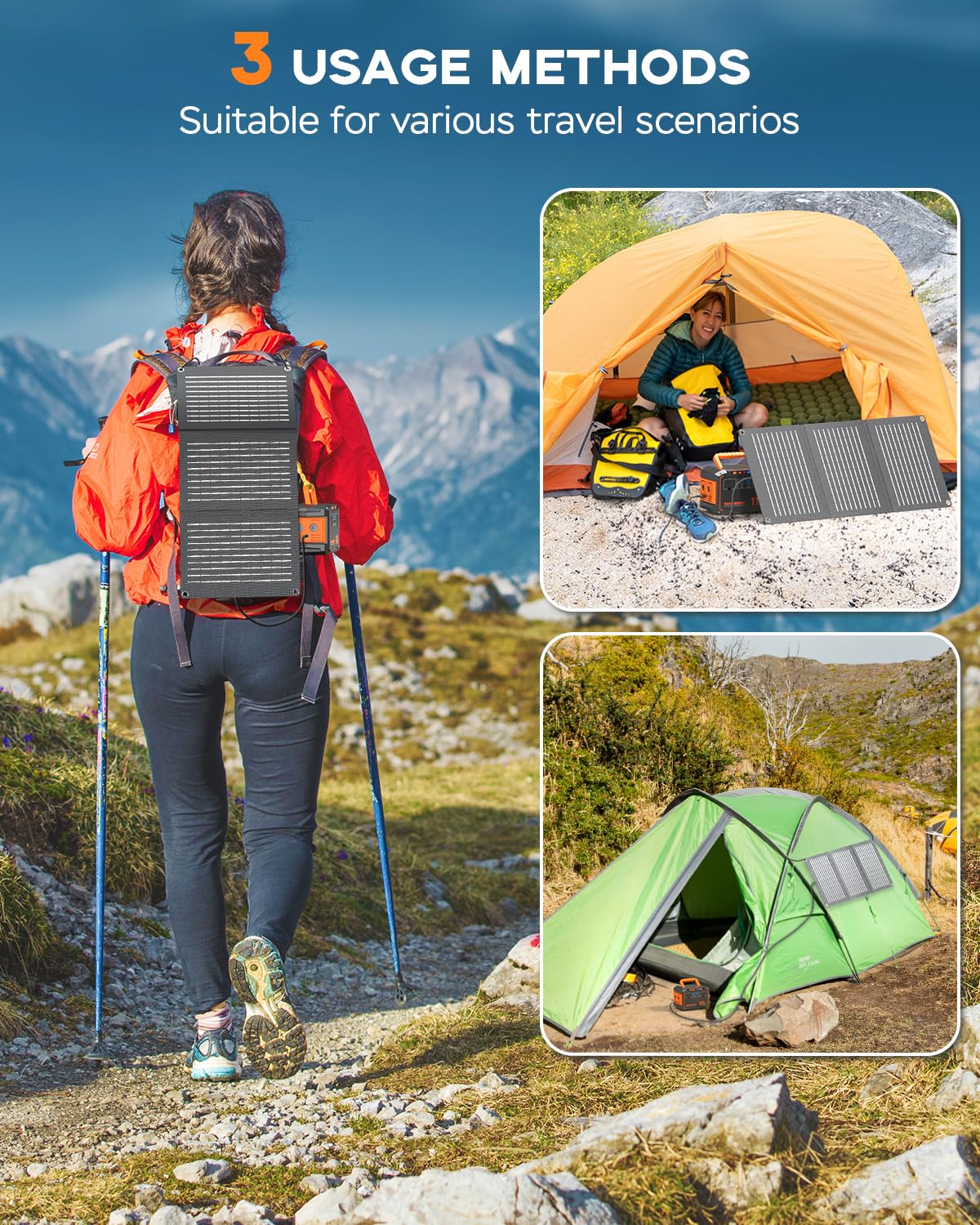 Marbero 150W Peak Solar Generator With 30W Solar Panel 111Wh Camping Portable Power Station 110V Power Bank With Ac Outlet(2*Usb