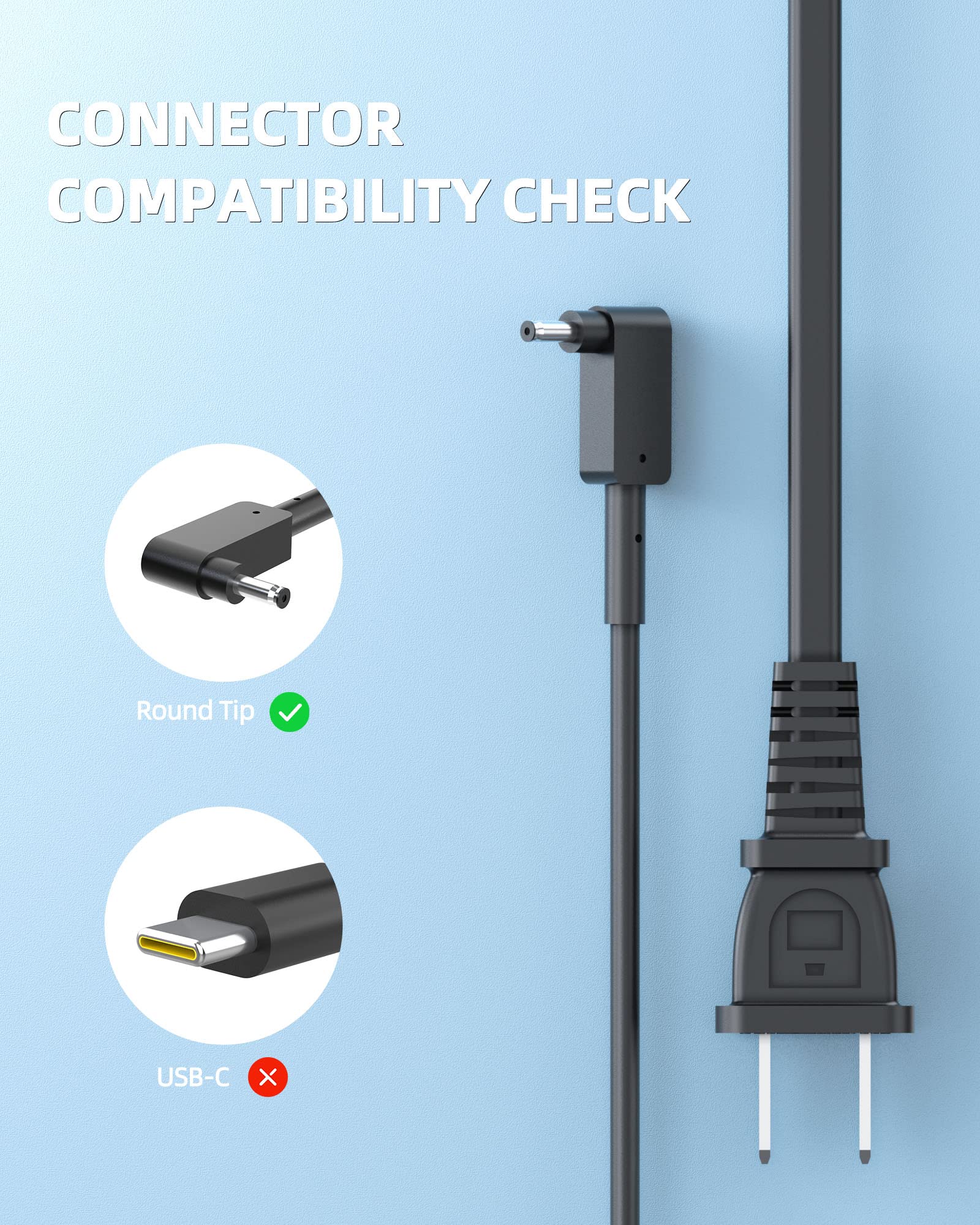Ac Charger Fit For Acer A13 045N2A Chromebook 14 15 11 N16P1 N15Q9 N16Q9 Cb3 431 Cb5 531 Cb3 431 C5Fm Cb5 132T Cb3 431 C3Ws Cb3 431 C7Ex Cb3 431 C0Ak Cb3 431 C5Ex Laptop Adapter Power Supply Cord