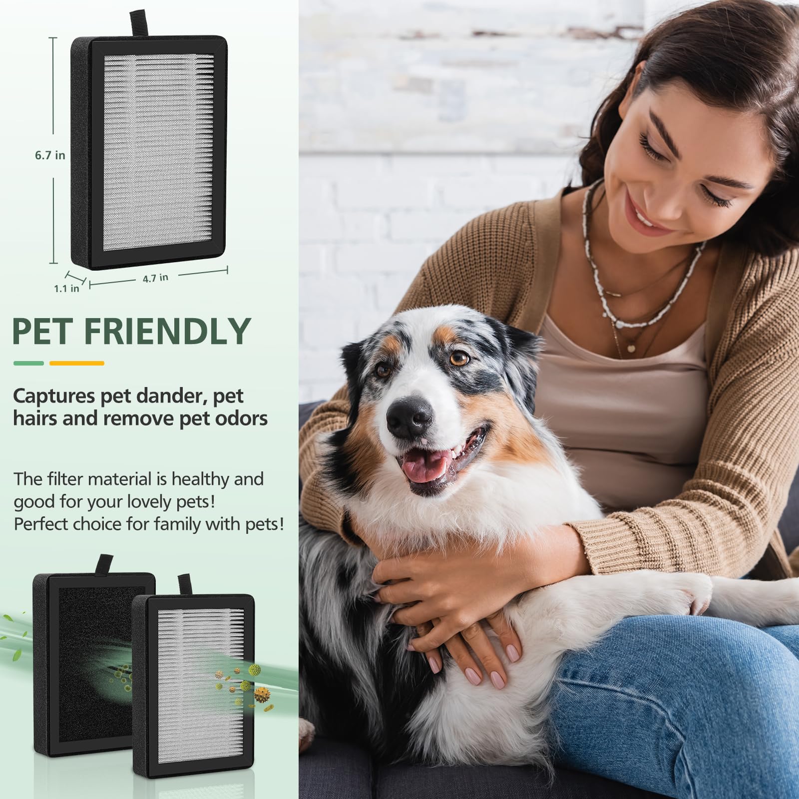 6 Pack Lv H128 Replacement Filter Compatible With Levoit Lv H128 / Puurvsas (Hm669A) / Rovacs (Rv60) Purifiers, 3 In1 Hepa Filte