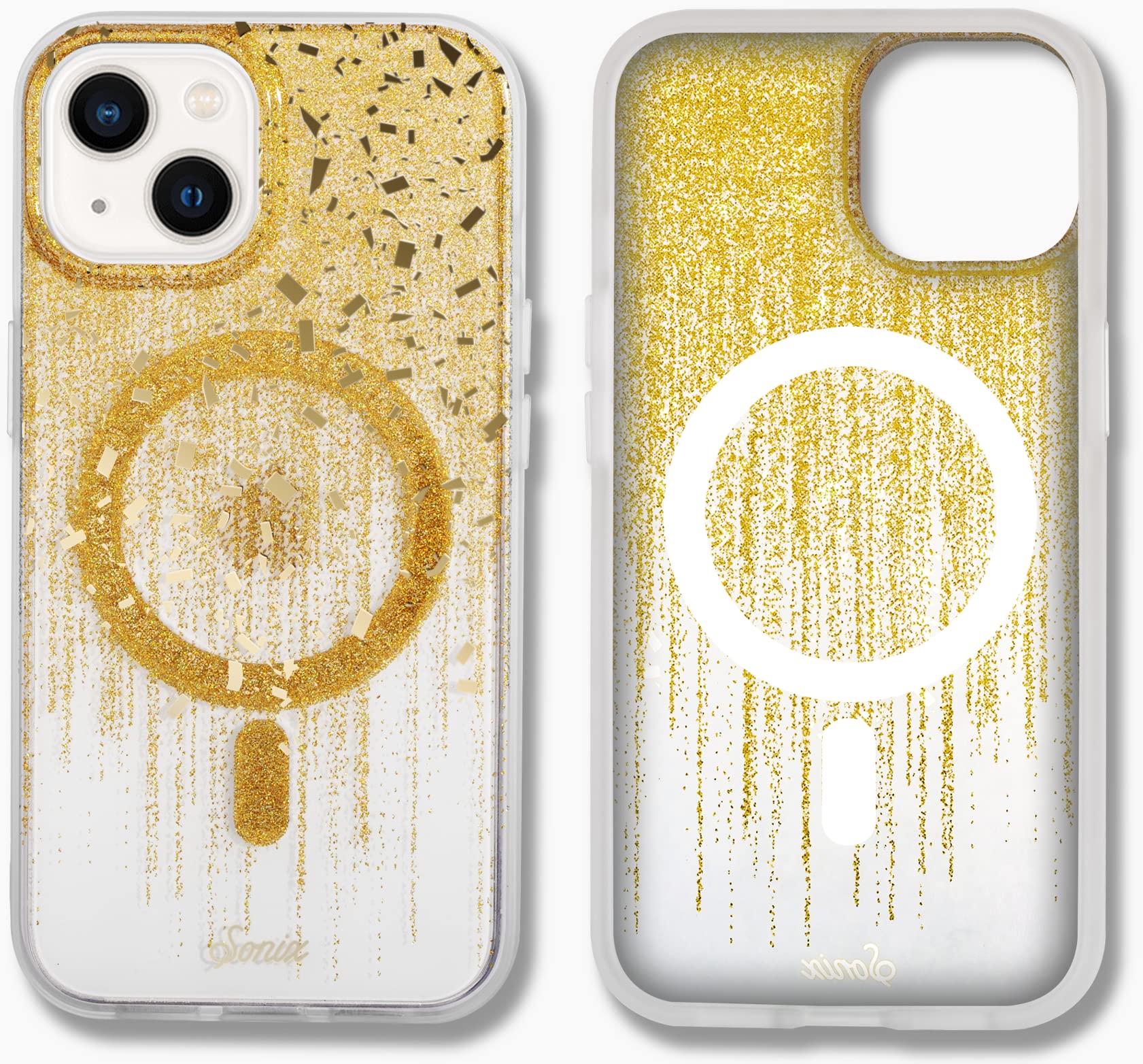 Sonix Case For Iphone 14 Plus | Compatible With Magsafe | 10Ft Drop Tested | Drippin' Gold Glitter