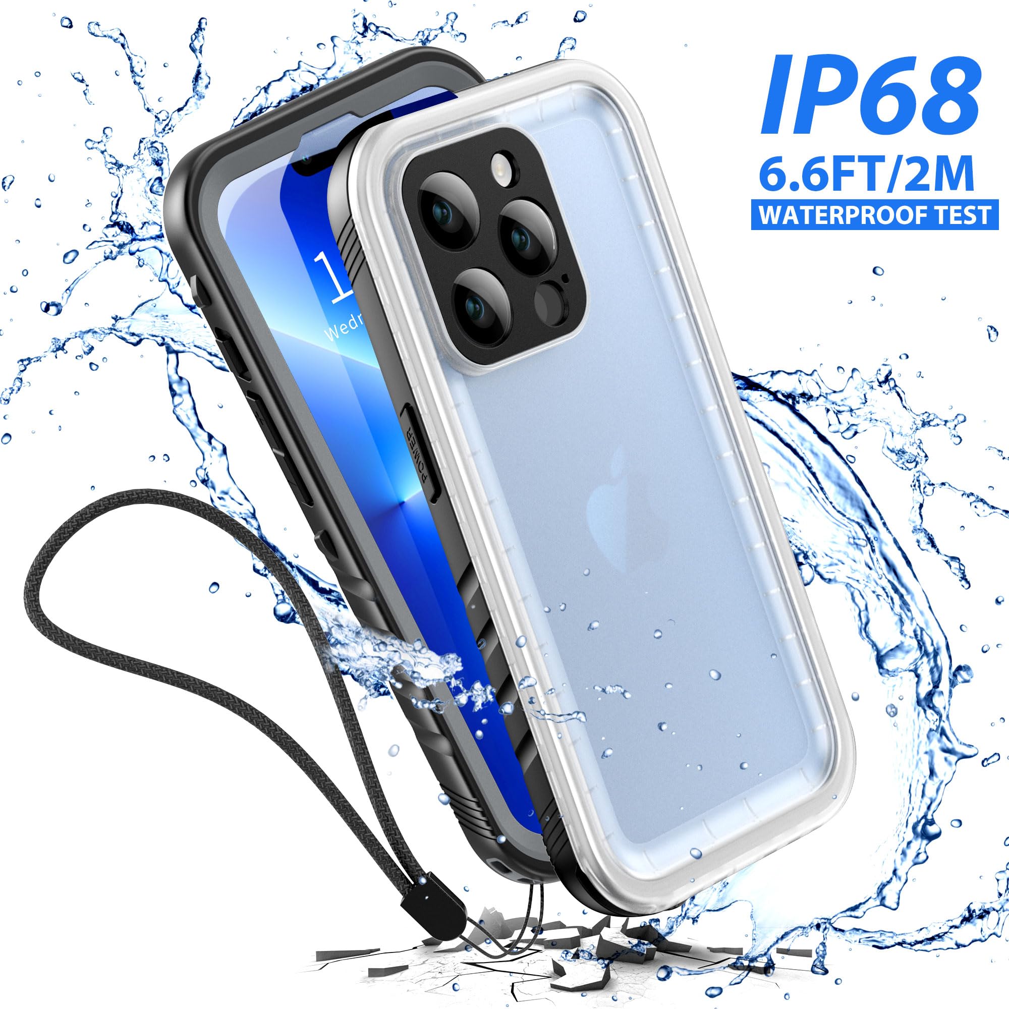 Sportlink For Iphone 13 Pro Waterproof Case   Full Body Shockproof Dustproof Phone Screen Protector Rugged Waterproof Case For I