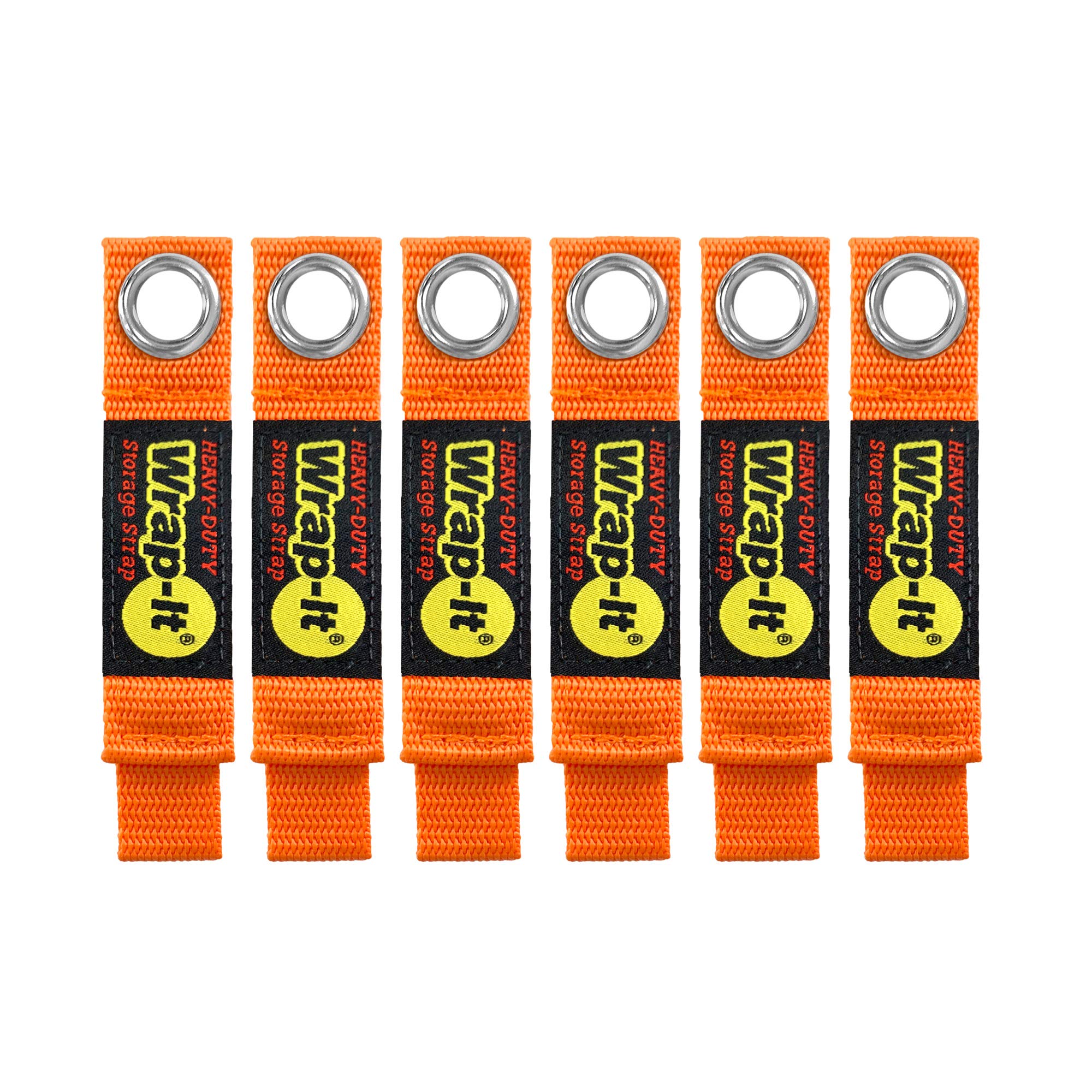 Heavy Duty Wrap It Storage Straps   7 Inch (6 Pack) Blaze Orange   Garage Organizer And Appliance Cord Holder For Home Storage E