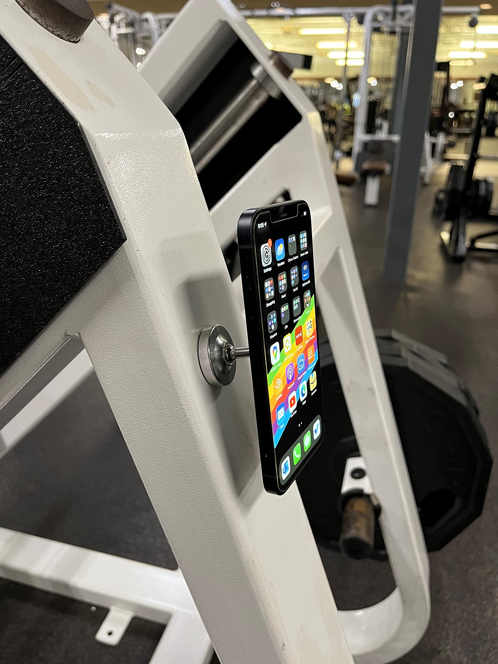 Gym Dual Magnetic Phone Mount & Holder. Attaches Magnetically To Metal Surface.