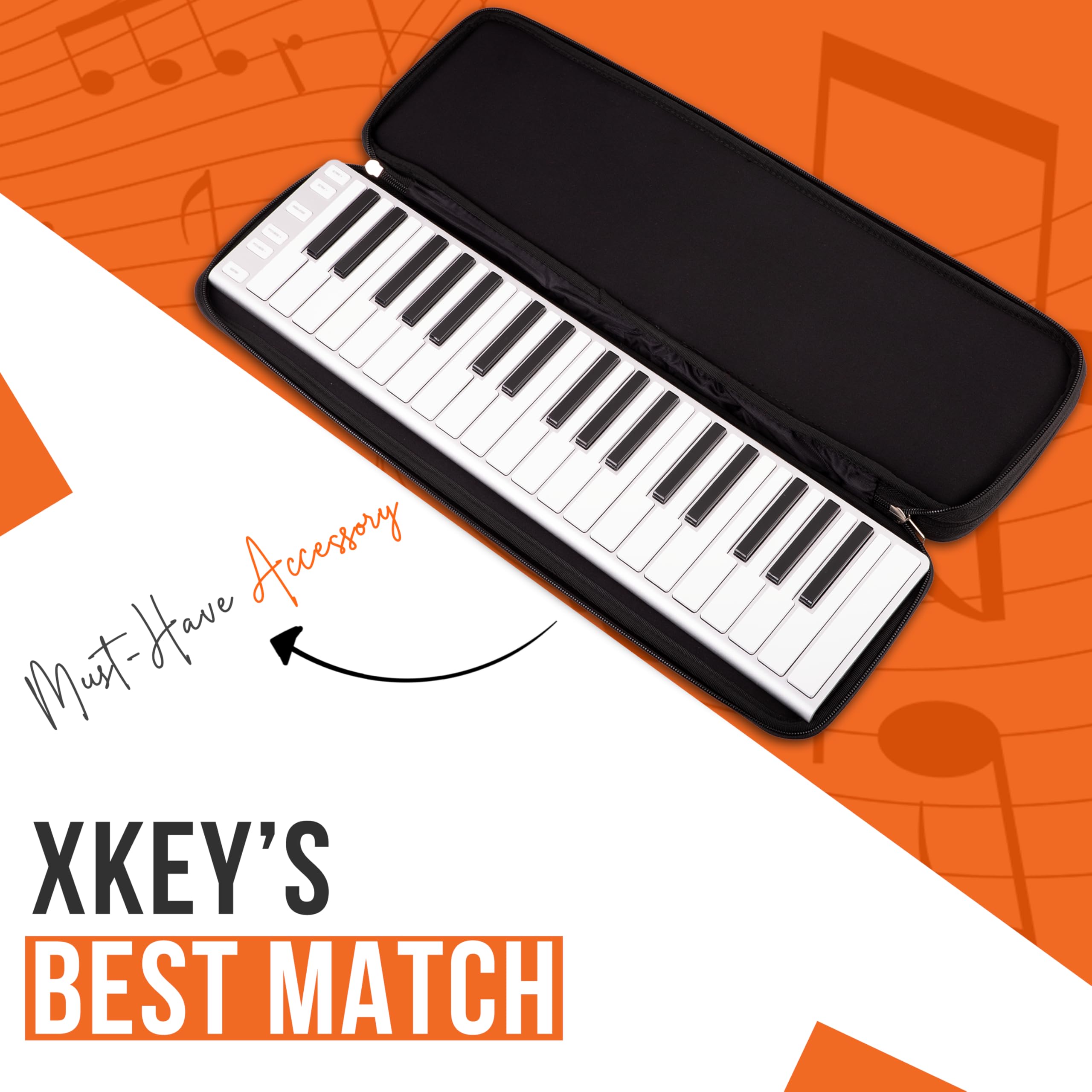 Official Solar Xkey Double Layer Protection Carrying Case For Xkey 37 Air/Usb/Le Midi Keyboard Controller With Additional Pouch