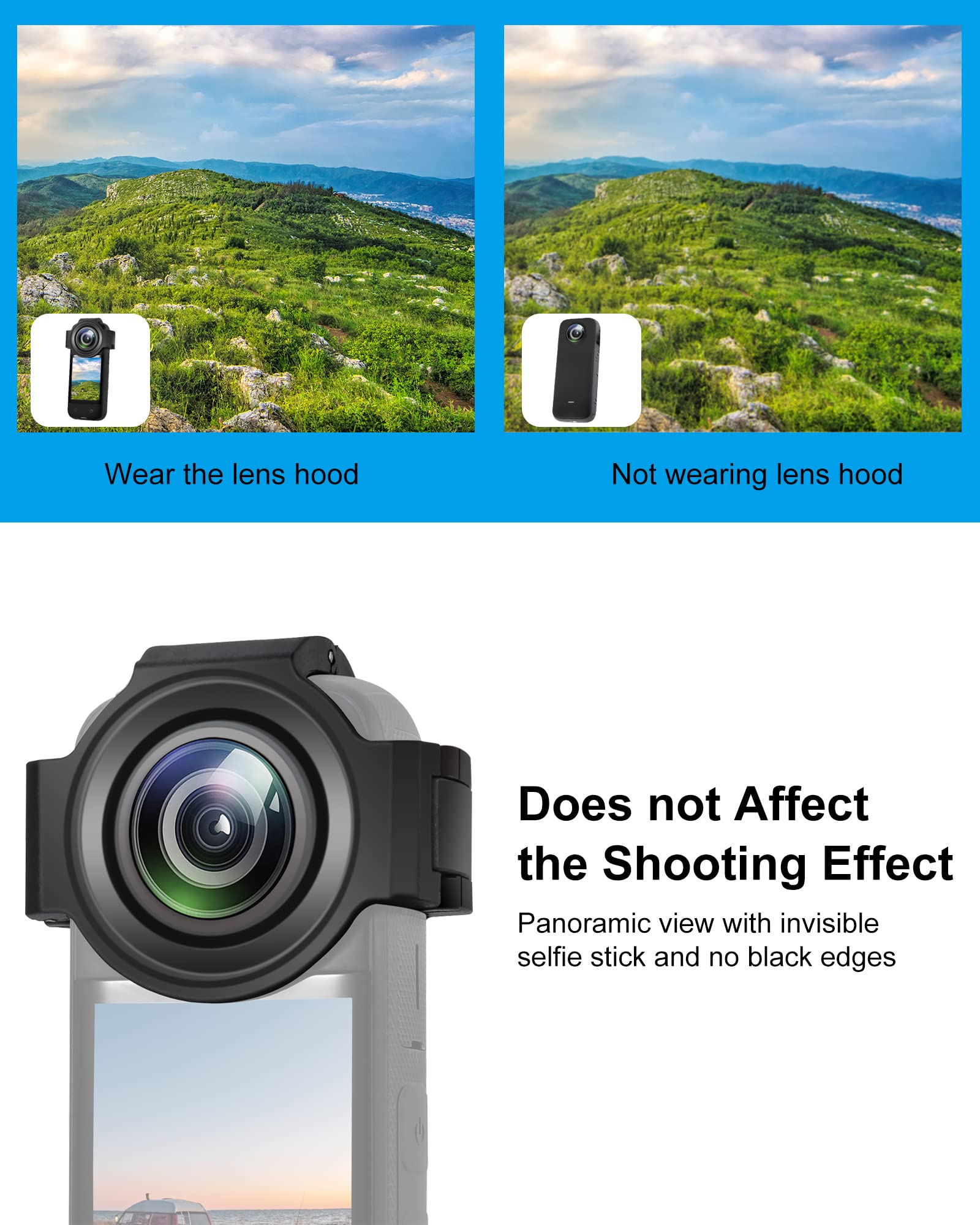 Lens Guard Protective Cover For Insta360 X3, Puluz Optical Glass Lens Protector For Insta360 X3 Accessories Waterproof & Anti Sc