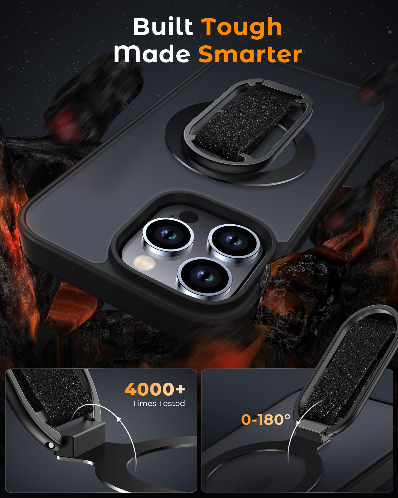 Shields Up For Iphone 15 Pro Max Case With Stand, 15 Pro Max Phone Case With Ring Holder & Phone Grip [Compatible With Magsafe]