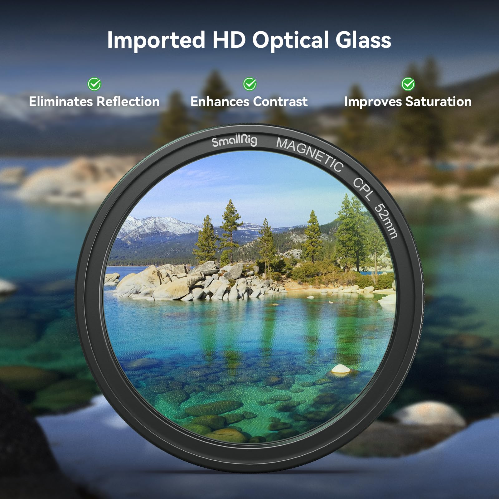 Smallrig 52Mm Magnetic Circular Polarizers Filter, Hd Optical Glass 28 Layer Multi Nano Coated Circular Polarizing Filter Magnet