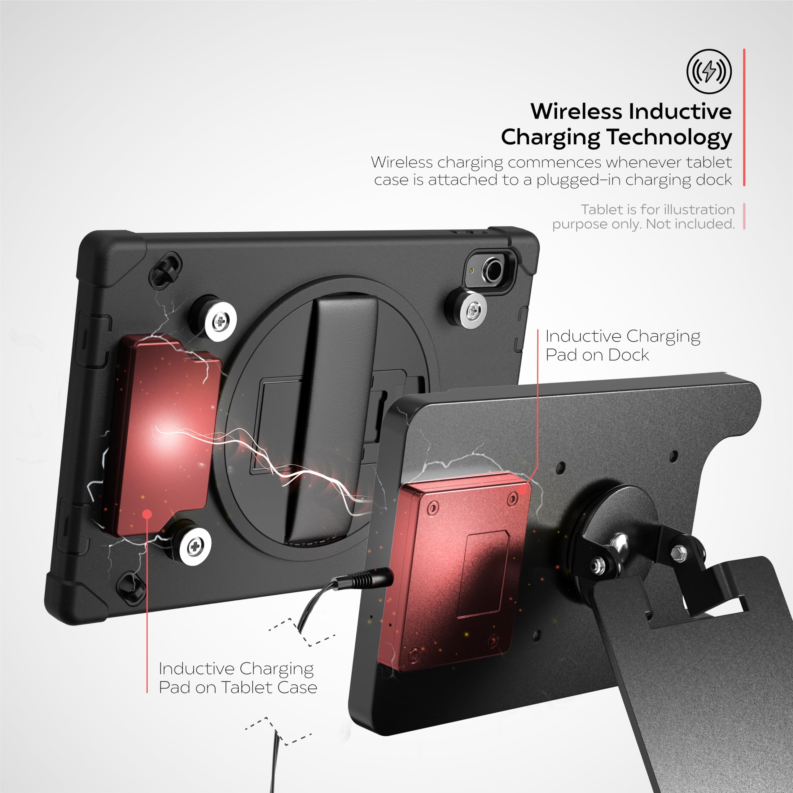 Cta Digital Wireless Security Kiosk Vesa Quick Release Security Kiosk With Wireless Inductive Charging Case For Ipad 10Th Genera