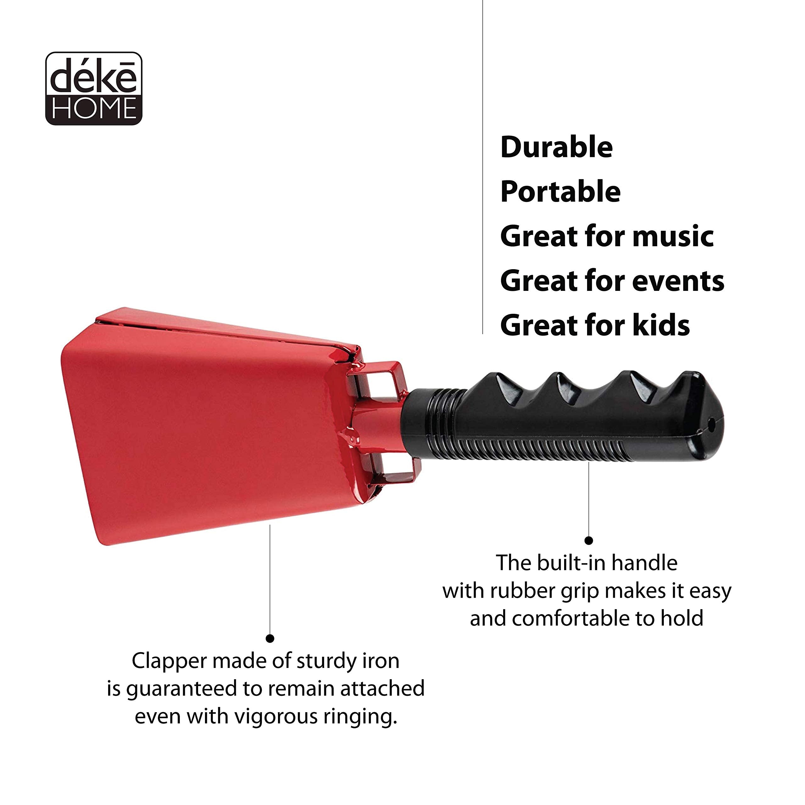 2 Pack 7 In. Steel Cowbell/Noise Makers With Handles. Cheering Bell Sporting, Football Games, Events. Large Solid School Hand Be