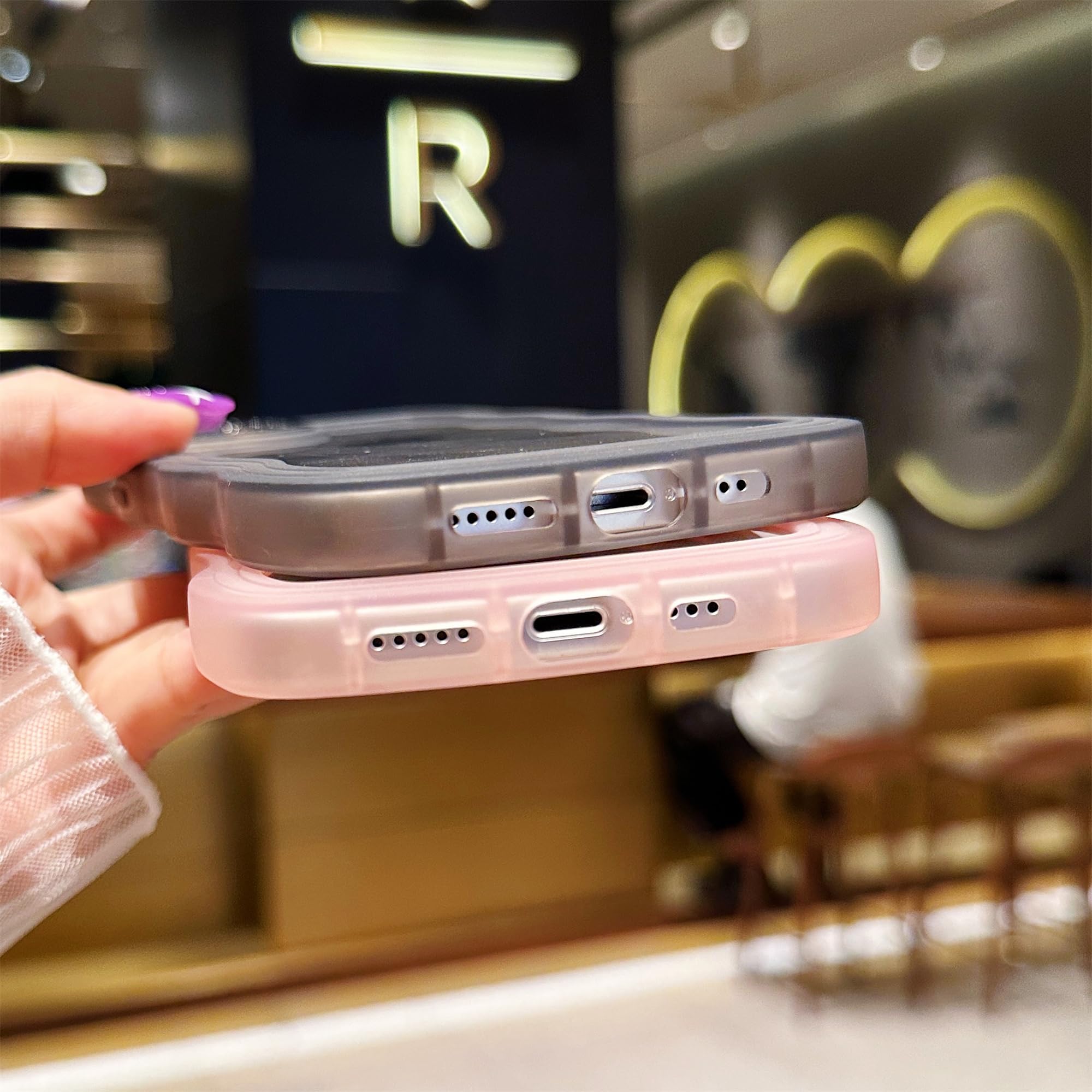 Skylmw Compatible With Iphone 13 Case 6.1'' 2021, Cute Kawaii Curly Wave Frame Shape Soft Silicone Shockproof Protective Phone C