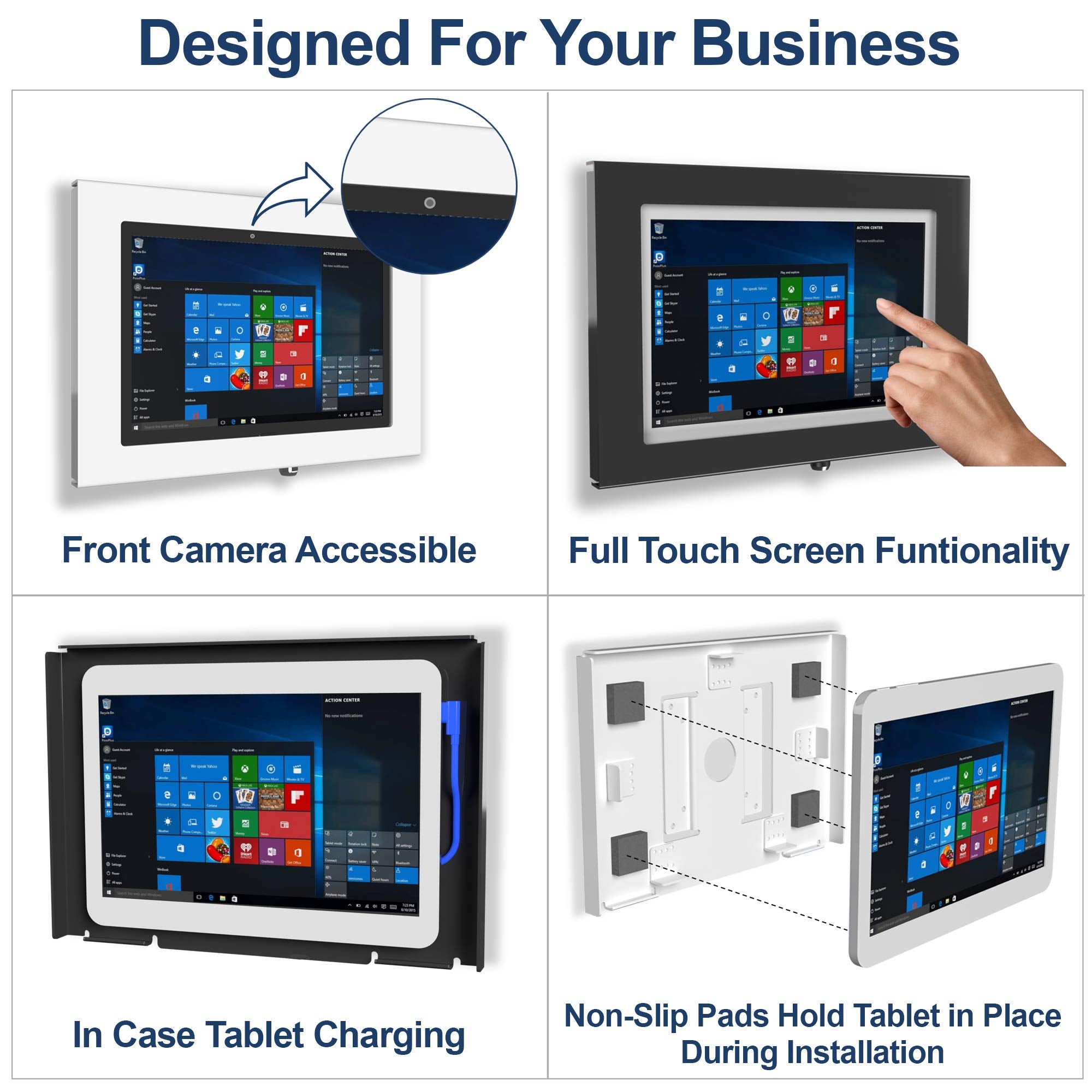 Tabcare Locking Security Metal Enclosure For Ms Surface Go Used As Kiosk, Pos, Store, Show Display (Black, Vesa & Wall Mount)