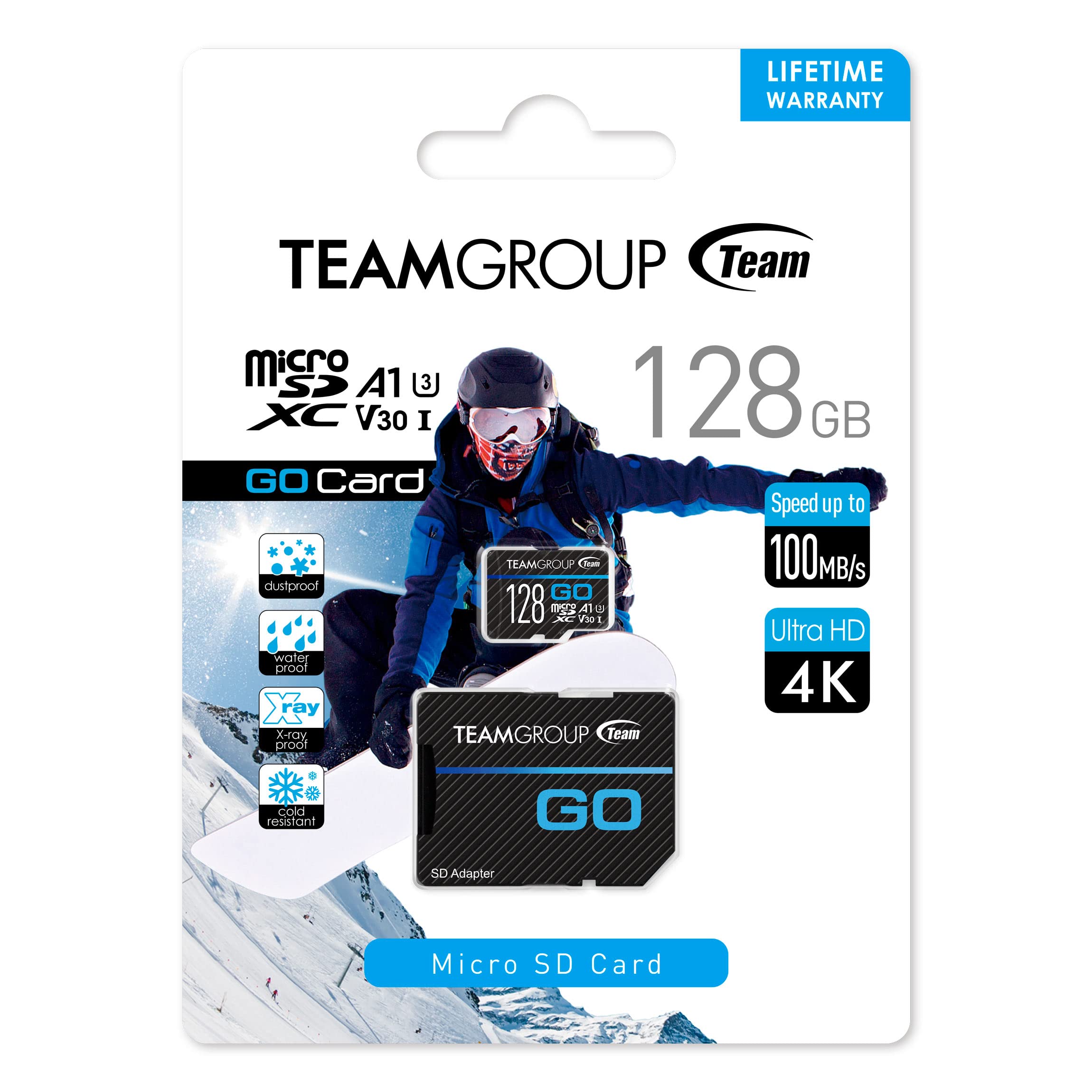 Teamgroup Go Card 128Gb 10 Pack Micro Sdxc Uhs I U3 V30 4K For Gopro & Drone & Action Cameras High Speed Flash Memory Card With Adapter For Outdoor Sports, 4K Shooting, Nintendo Switch Tgusdx128Gu366