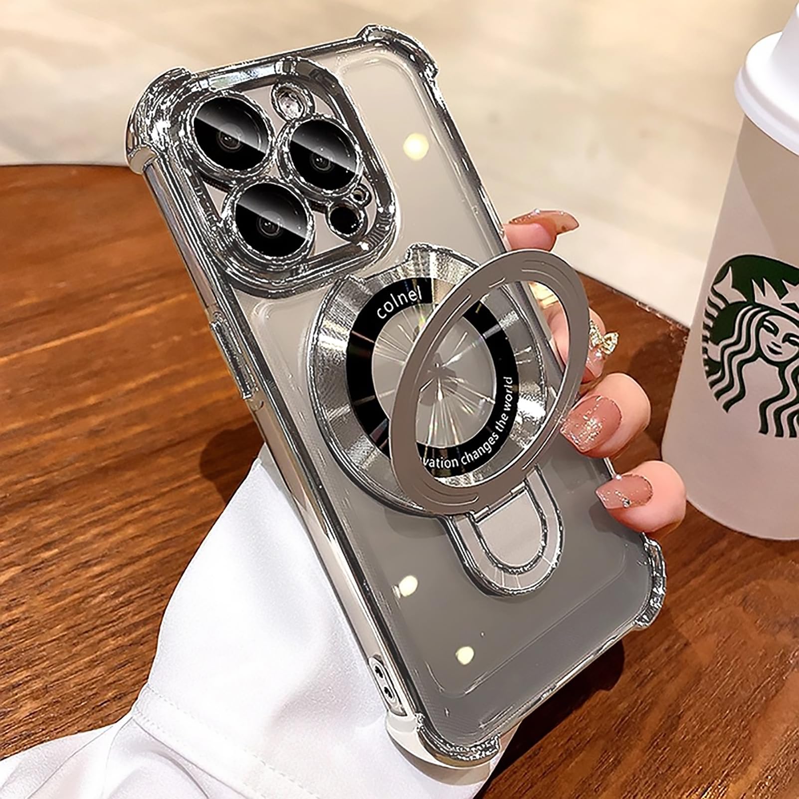 Uioeua For Iphone 12 Pro Case With Magnetic Ring Stand,[Compatible With Magsafe] Four Corners Shockproof [Military Grade Drop Pr