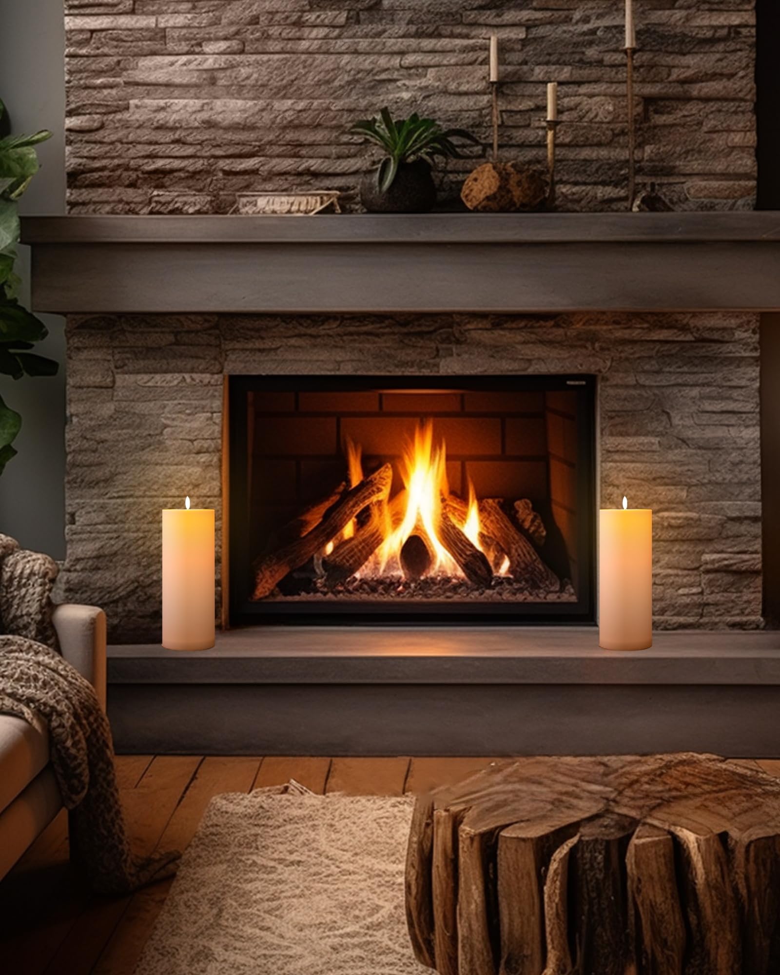 5Plots 4'' X 10'' Waterproof Outdoor Flameless Candles Battery Operated Led Large Pillar Candles With Remote And Timer For Indoo