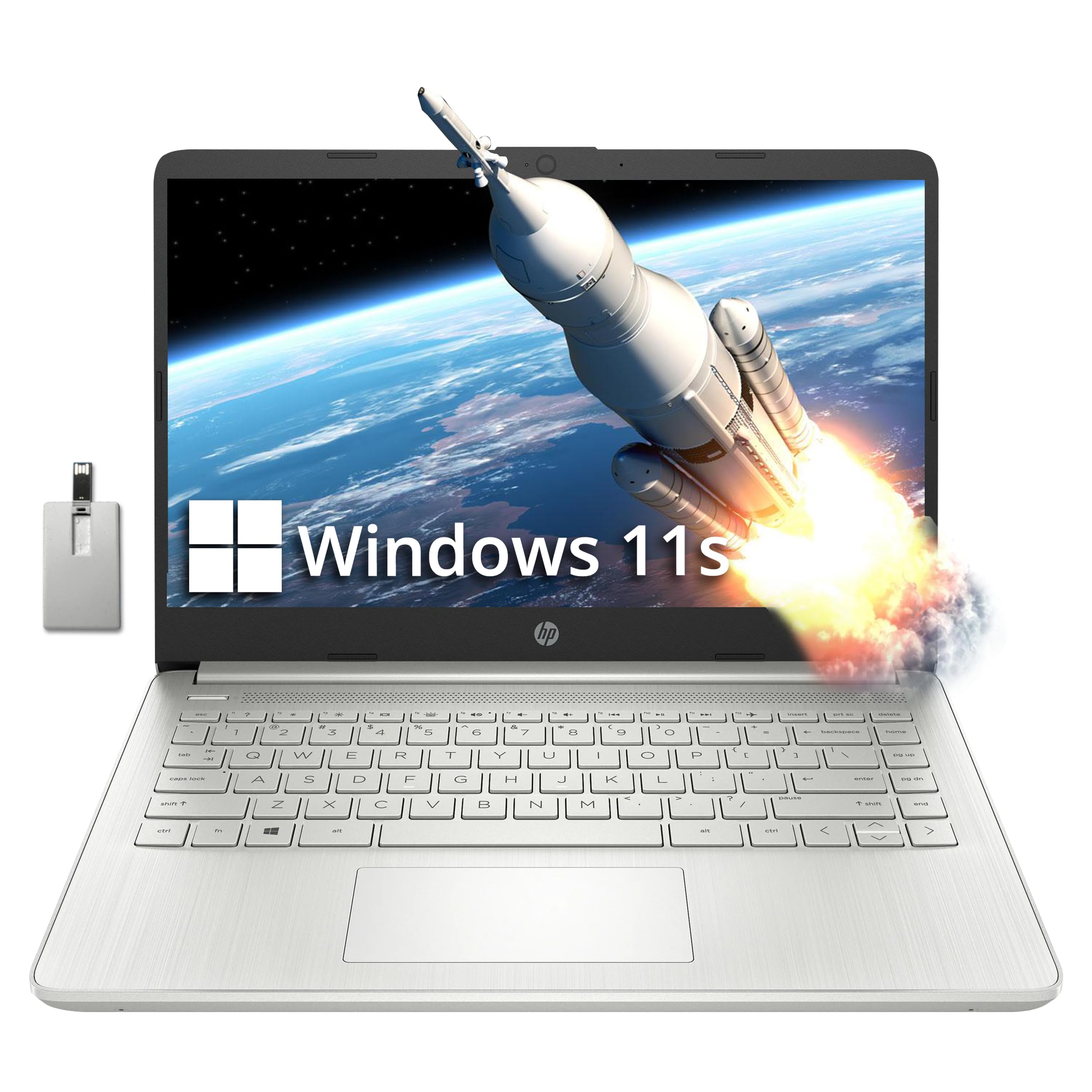 Hp Stream 14'' Hd Brightview Laptop, Intel Celeron N4120, 16Gb Ram, 256Gb Storage (128Gb Emmc + 128Gb Usb Card), Intel Uhd Graph