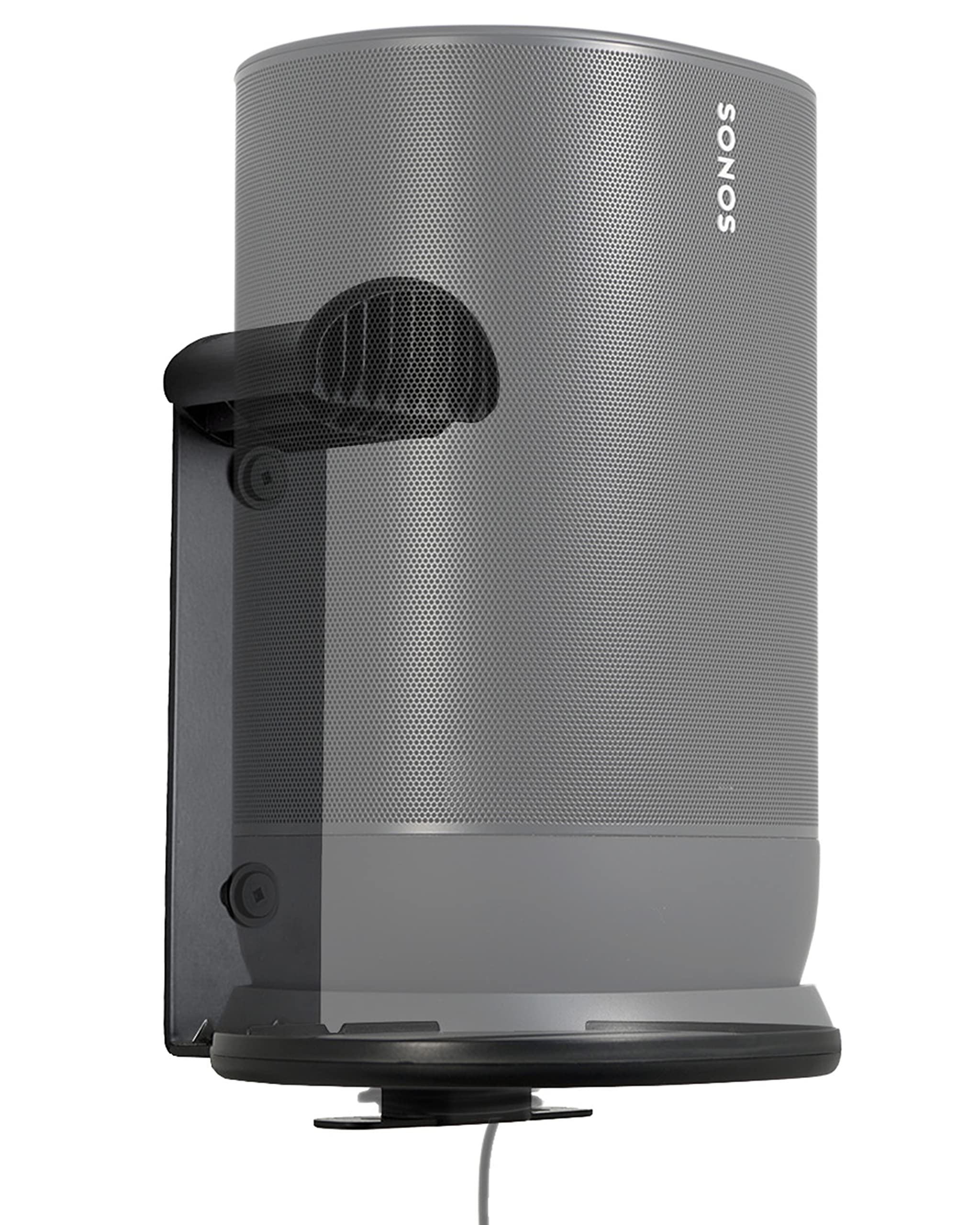 Sanus Indoor & Outdoor Mount Designed For Sonos Move Speaker  Save Shelf & Table Space Weather Resistant   Wssmm1 B2 (Black)