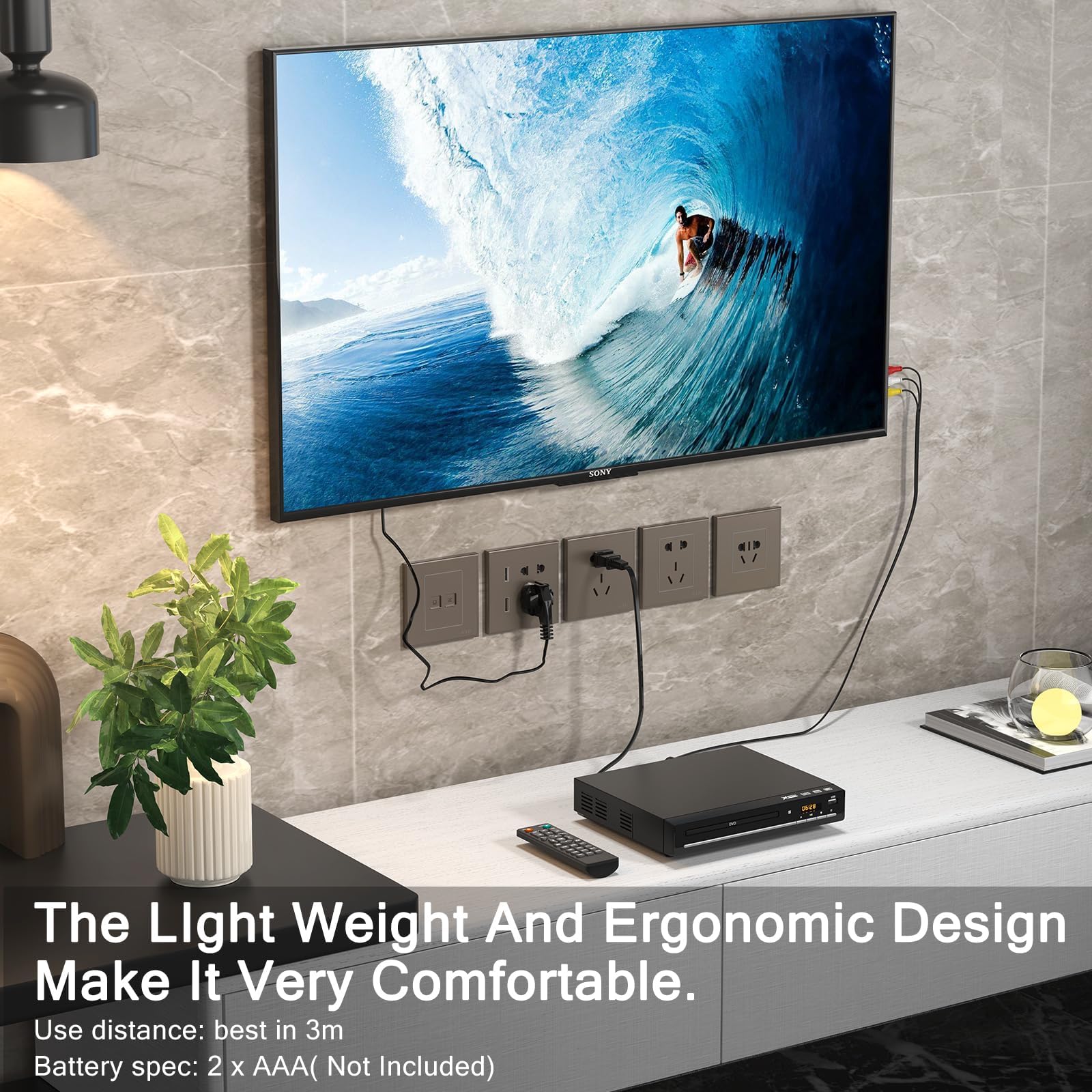 Dvd Players For Tv With Hdmi,Plays All Regions And Formats,Cd Player For Home,Support 1080P Video/Cd/Dvd/Vcd/Jpeg/Usb, Remote, H