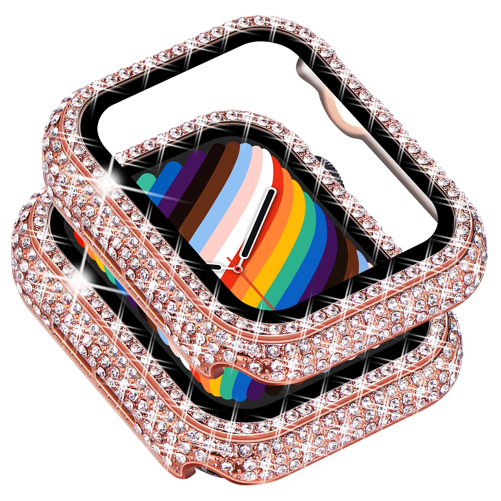 Surace Compatible With Apple Watch Case 40Mm With Screen Protector For Apple Watch Series 6/5/4/3/2/1, Bling Case 300 Crystal Di