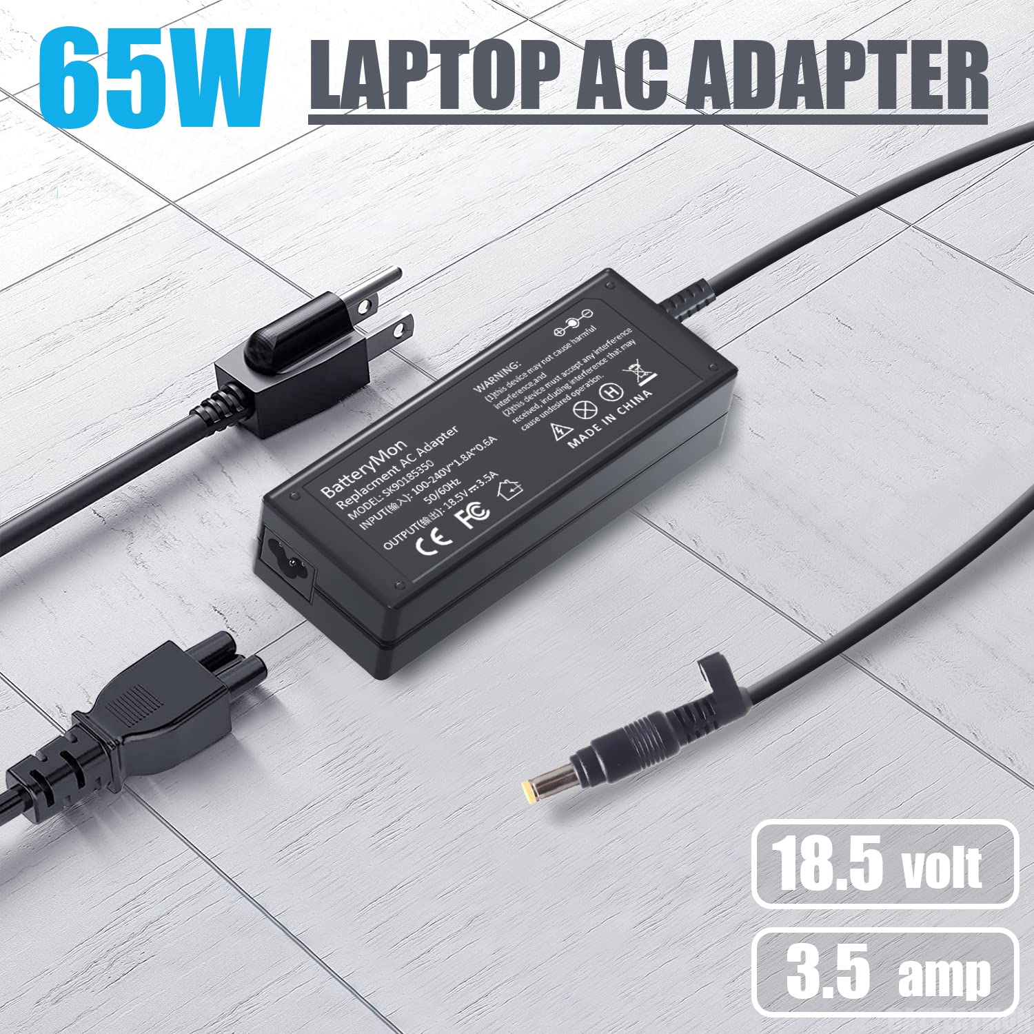 65W Ac Adapter Laptop Charger Replacement For Hp Pavilion Dv9700 Dv9500 Dv9000 Dv8000 Dv7000 Dv6700 Dv6500 Dv6000 Dv5000 Dv4000 Dv2000 Dv1000, Compaq Presario 510 515 520 610 A900 C700 F500 18.5V3.5A