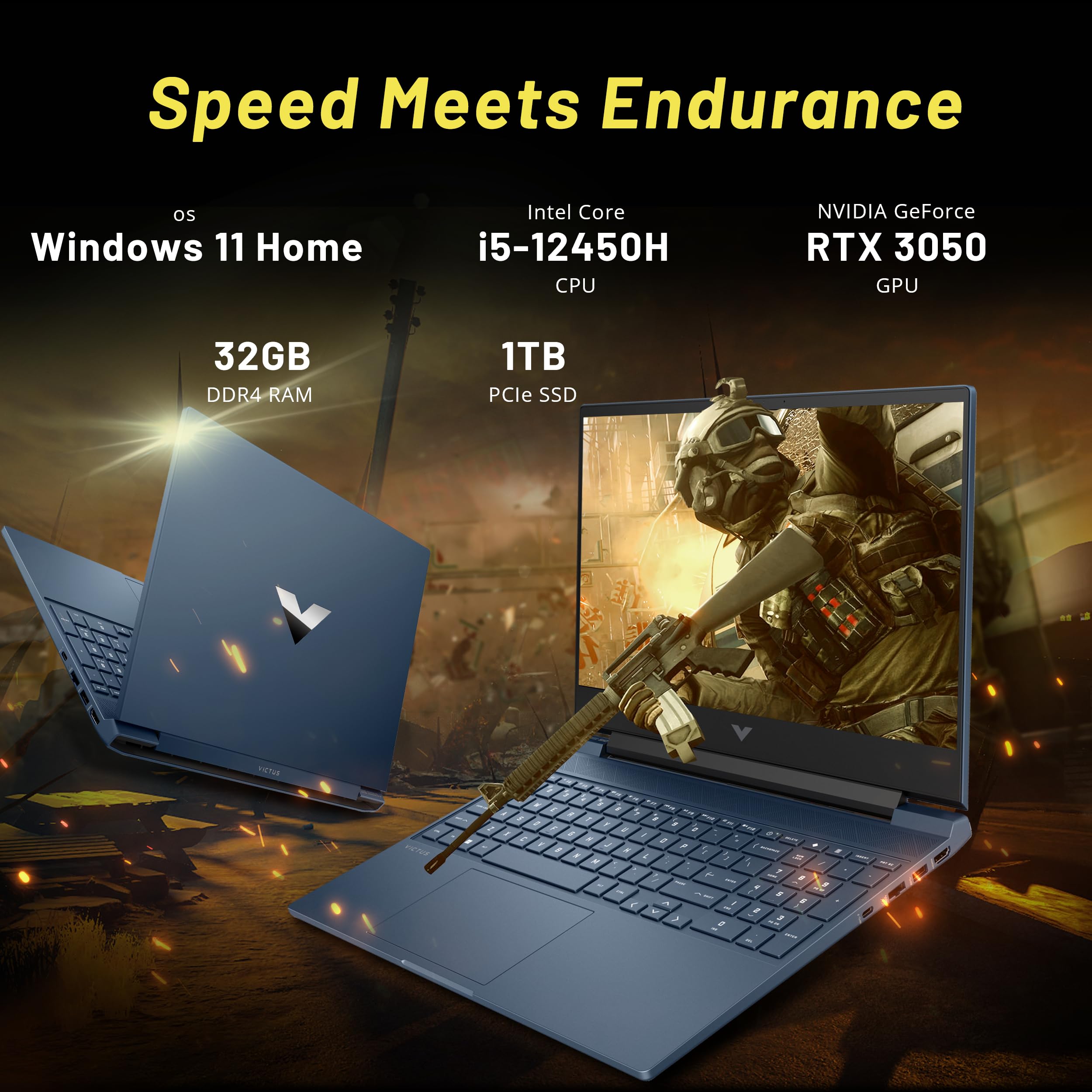 Hp Victus 15.6'' 144Hz Fhd Gaming Laptop, Intel Core I5-12450H, 32Gb Ram, 1Tb Pcie Ssd, Nvidia Geforce Rtx 3050, Backlit Keyboar