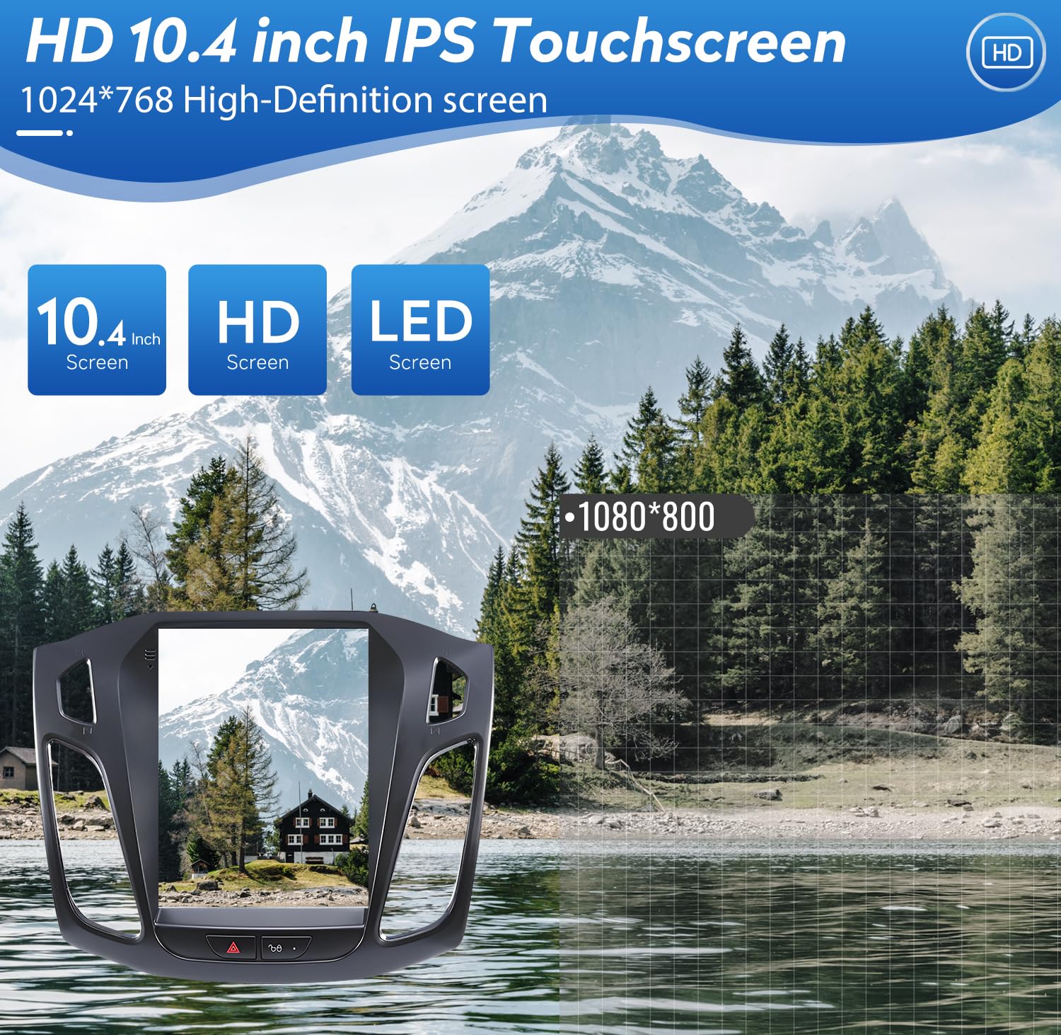 5Gwifi Upgrade 4+32G(8 Core) 1024 * 768 Hd Android13 Car Stereo Radio For Ford Focus 2012 2018 Wireless Carplay & Andriod Auto B