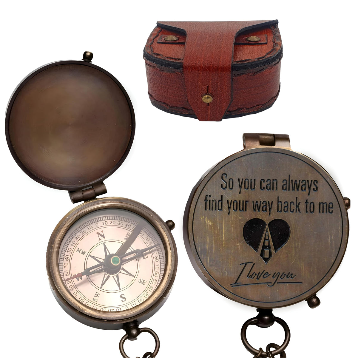 Engraved Brass Compass  Personalized Sundial Compass, Viking Compass Gift To Her, Nautical Gift For Boyfriend Perfect And Unique