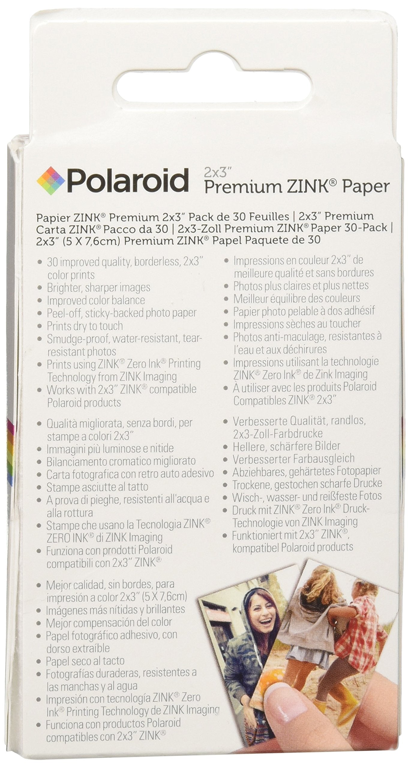 Polaroid 2X3 Premium Zink Photo Paper (30 Pack) Compatible With Polaroid Mint Camera