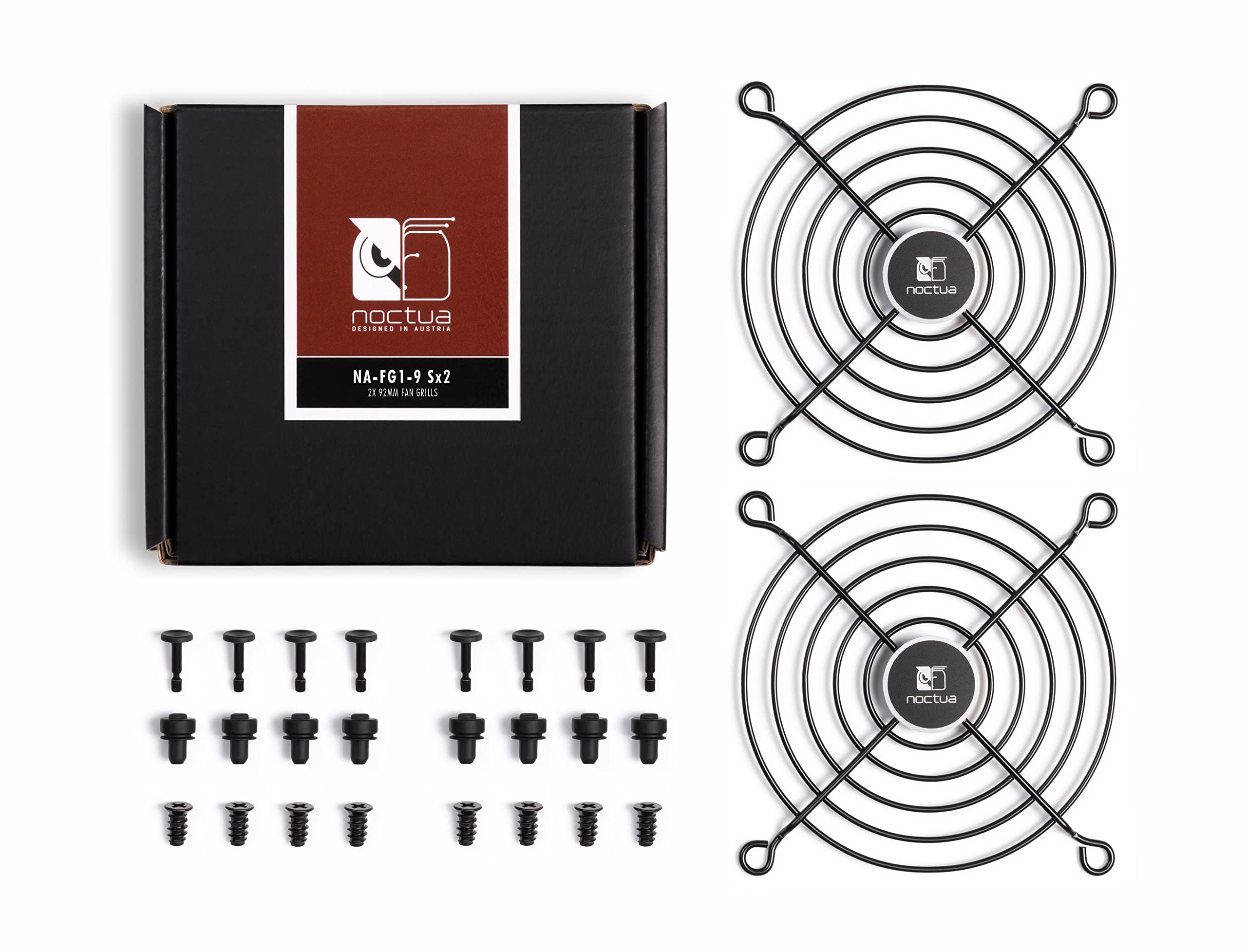Noctua Na Fg1 9 Sx2, Fan Grills For 92Mm Fans (Set Of 2, Black)