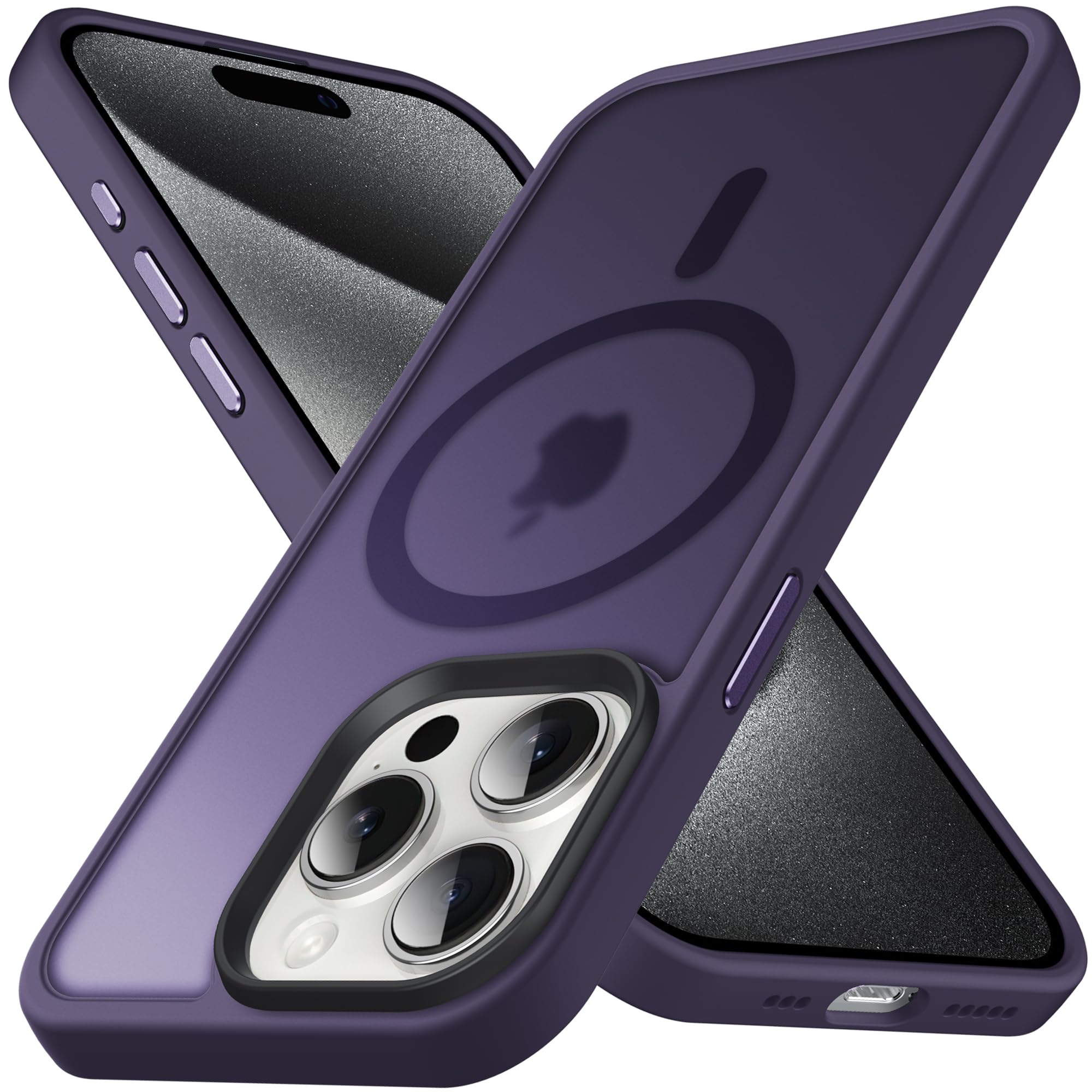 Anqrp Magnetic Shockproof for iPhone 15 Pro Max Case, [Fit for MagSafe] [Military-Grade Drop Tested] Soft Silicone Slim Anti-Scr