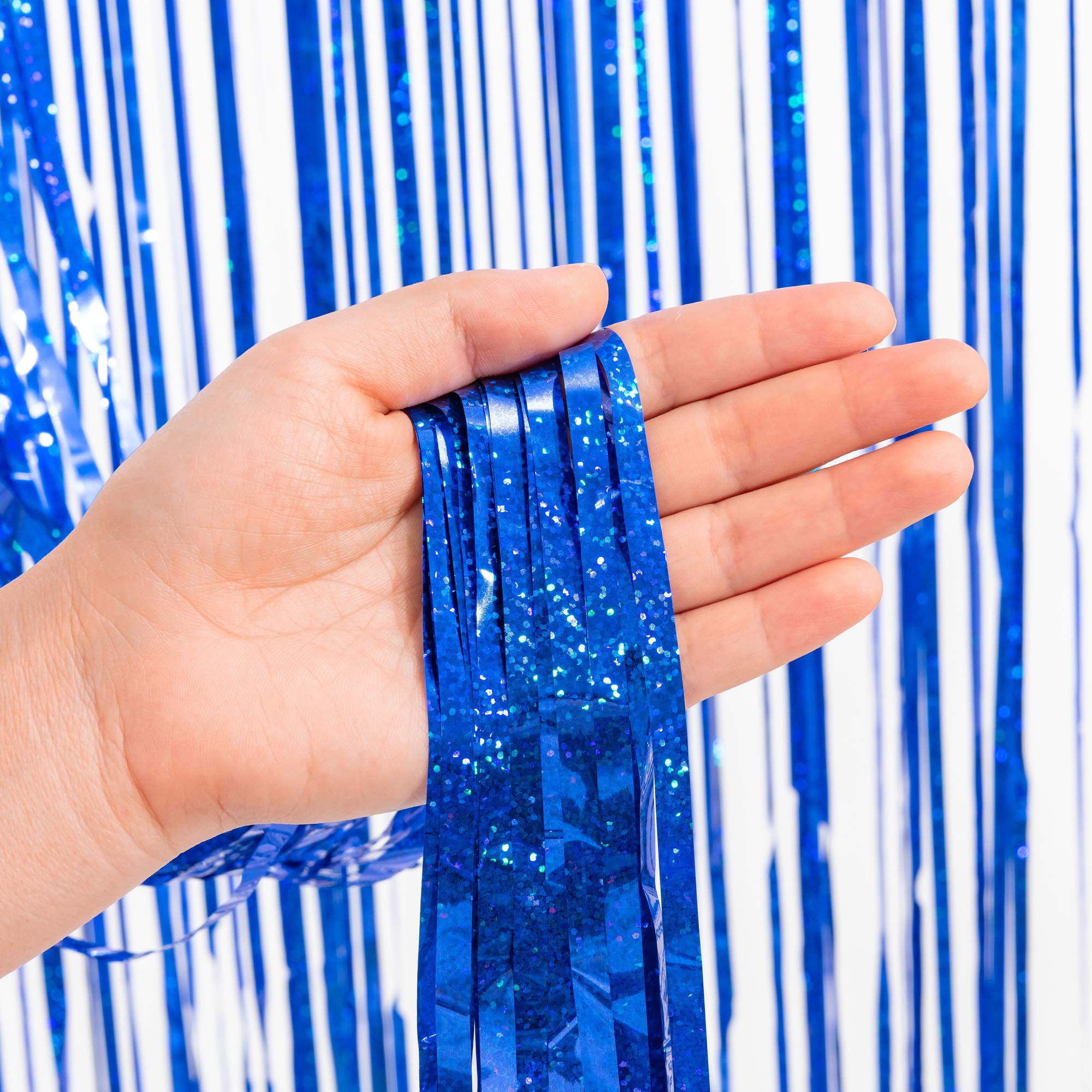 Dark Blue Tinsel Backdrop Streamers   Greatril Party Streamers Backdrop Foil Fringe Curtains For Birthdays/Bachelorette/Bridal S