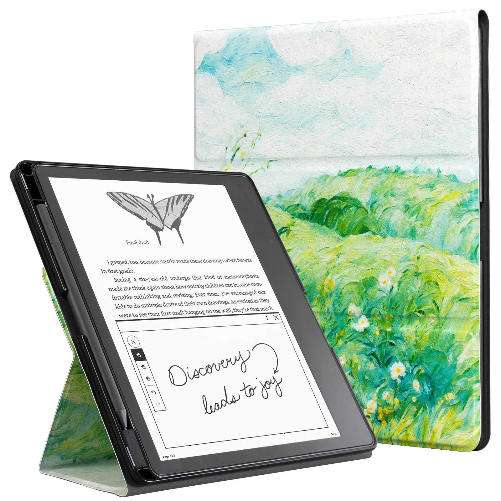 Cobak Stand Case For Kindle Scribe   Premium Folio Leather Cover With Pen Holder, Auto Sleep/Wake, And Stand Feature   Compatibl