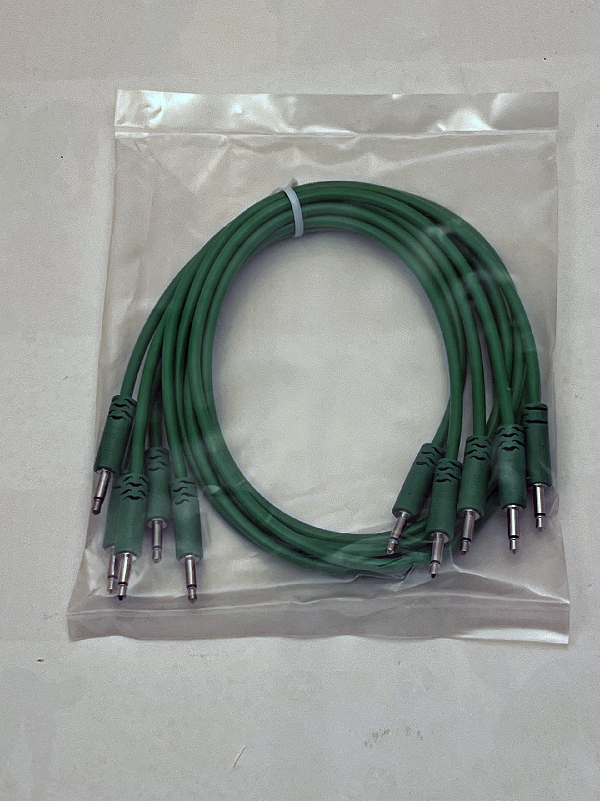 Luigis Modular Supply Spaghetti Eurorack Patch Cables   Package Of 5 Green Cables, 24 (60 Cm)