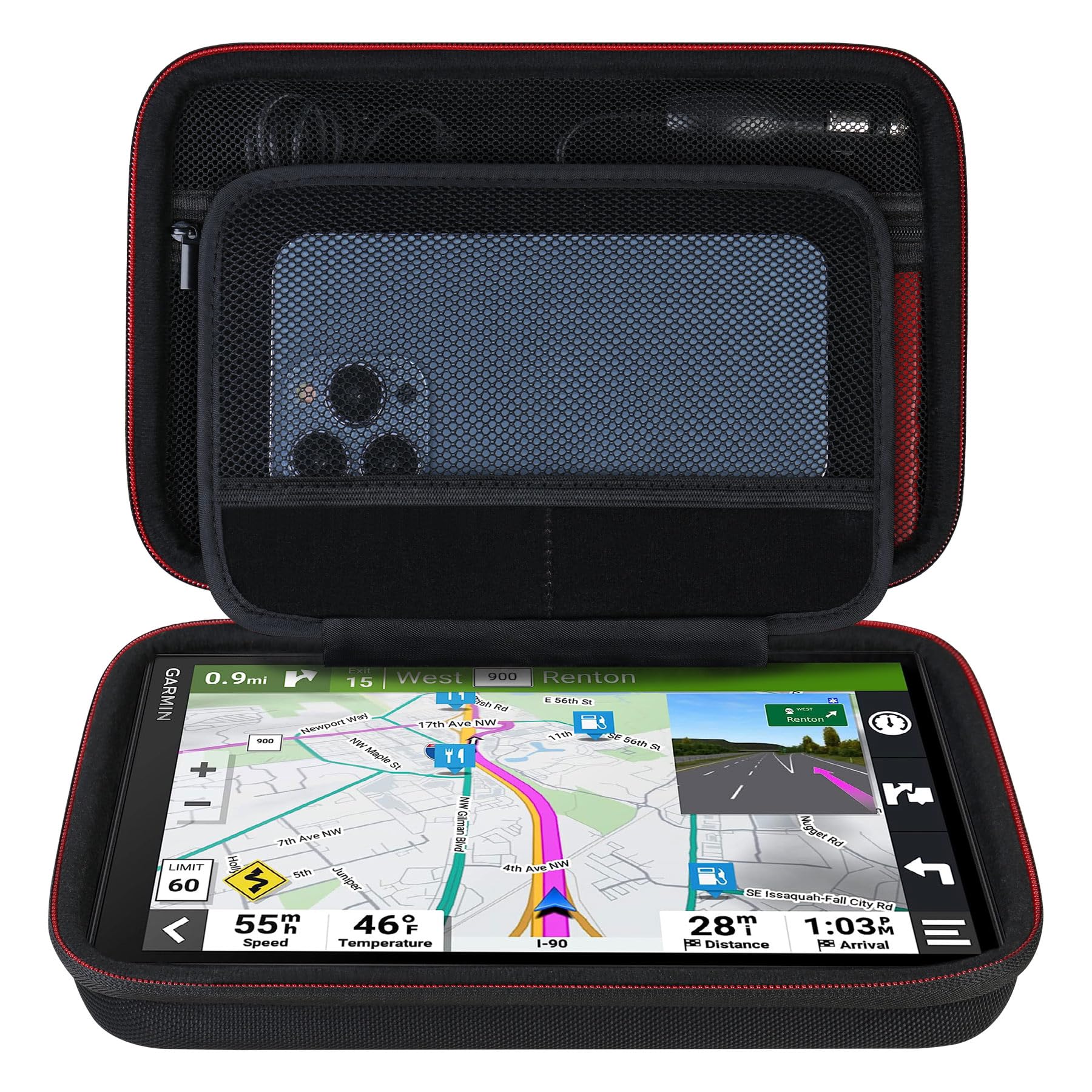 Elonbo GPS Carrying Case for 8 Inch Garmin DriveSmart 86 / Garmin dezl OTR800 / dezl OTR810 / Garmin RV 890 / RV 895 GPS Navigat