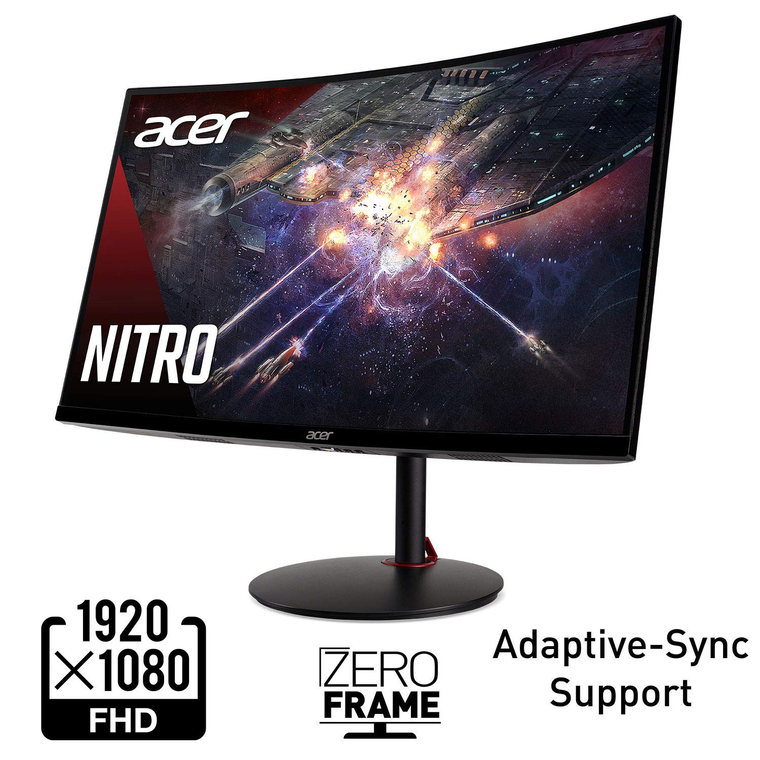 Acer Nitro Xz270 Xbmiipx 27 1500R Curved Full Hd (1920 X 1080) Va Zero Frame Gaming Monitor With Adaptive Sync, 240Hz Refresh Ra